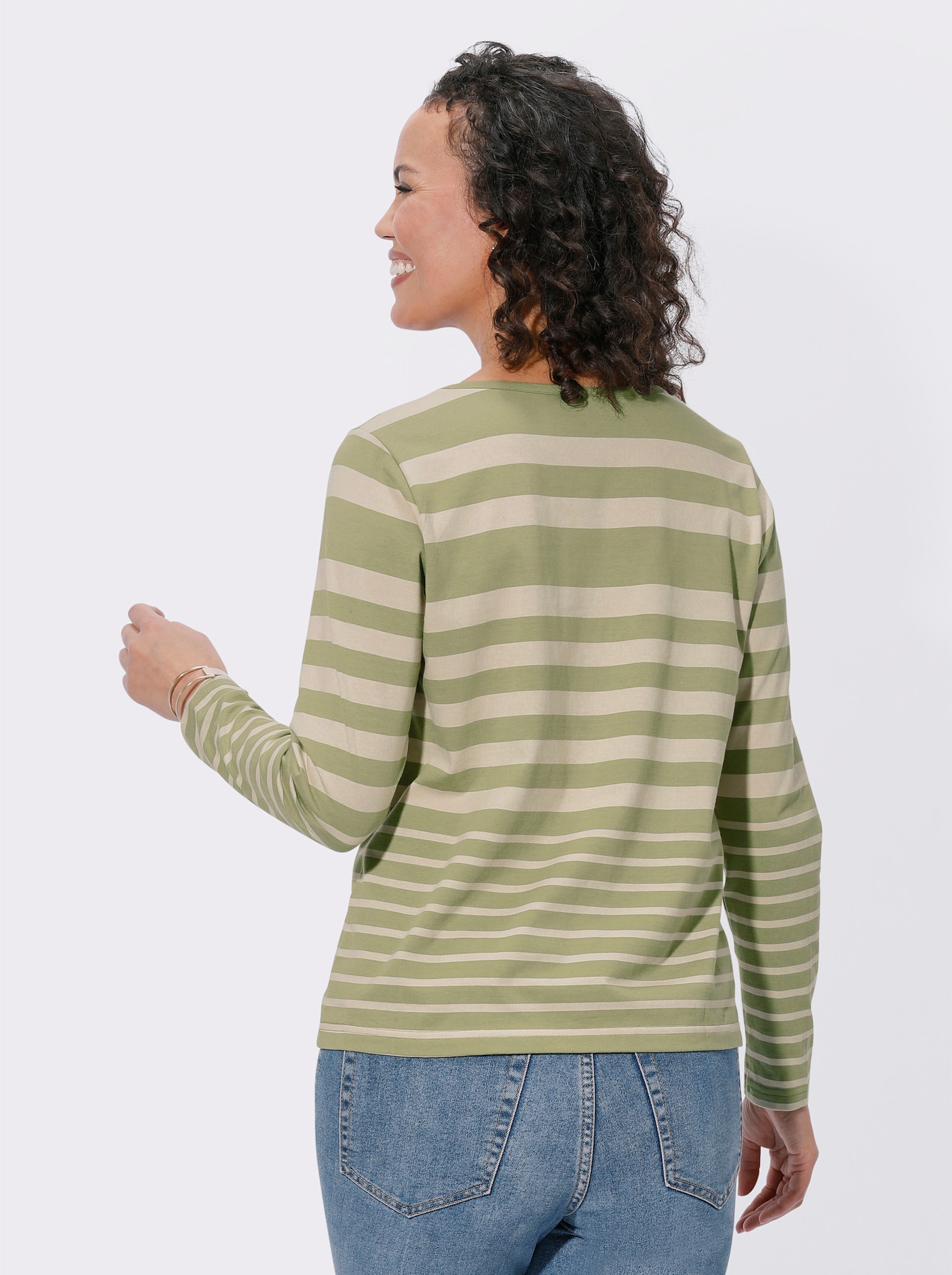 Ringelshirt mit Langarm - schilf-sand-geringelt