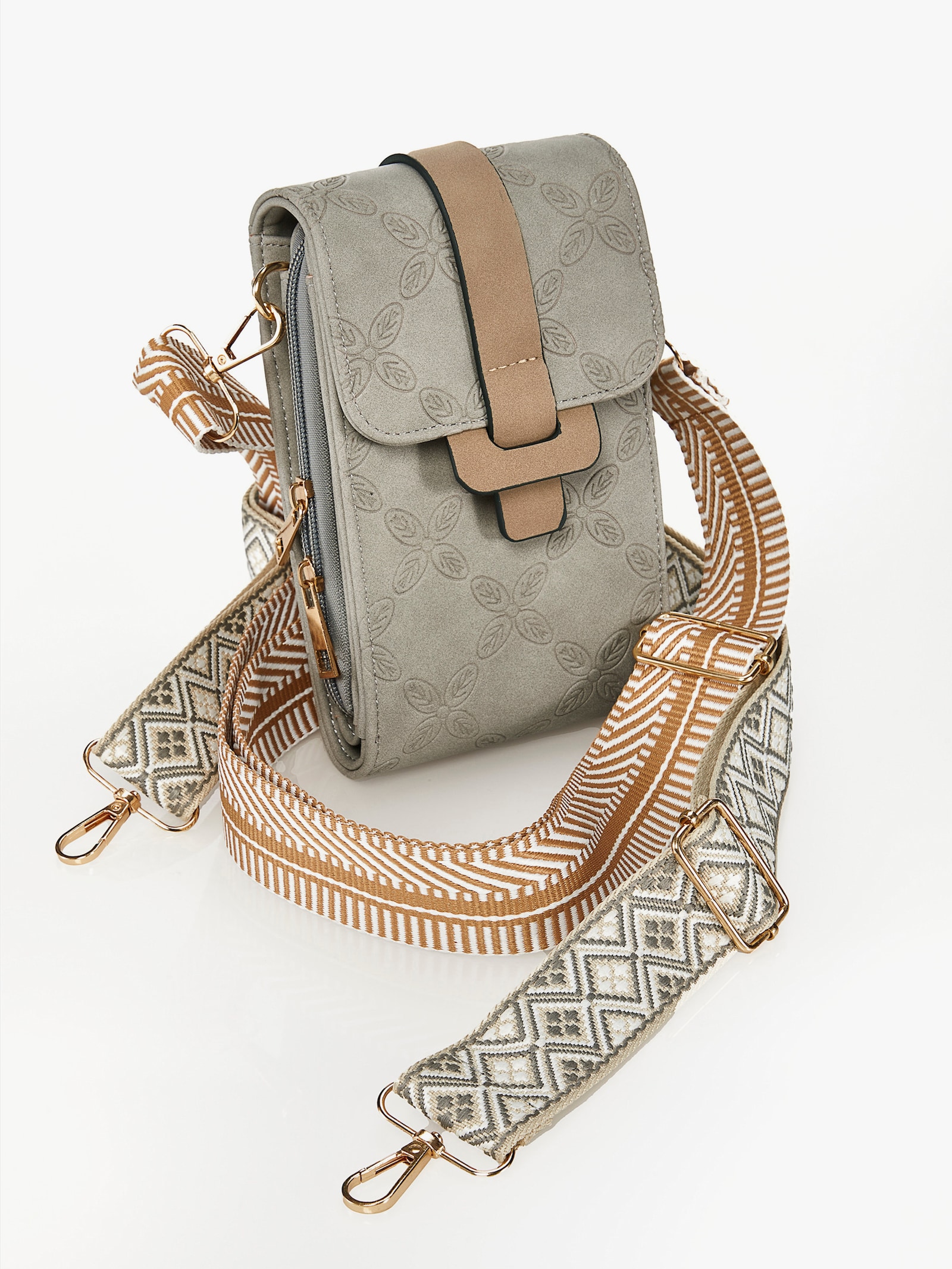 Tasche mit Wechselgurt - grau