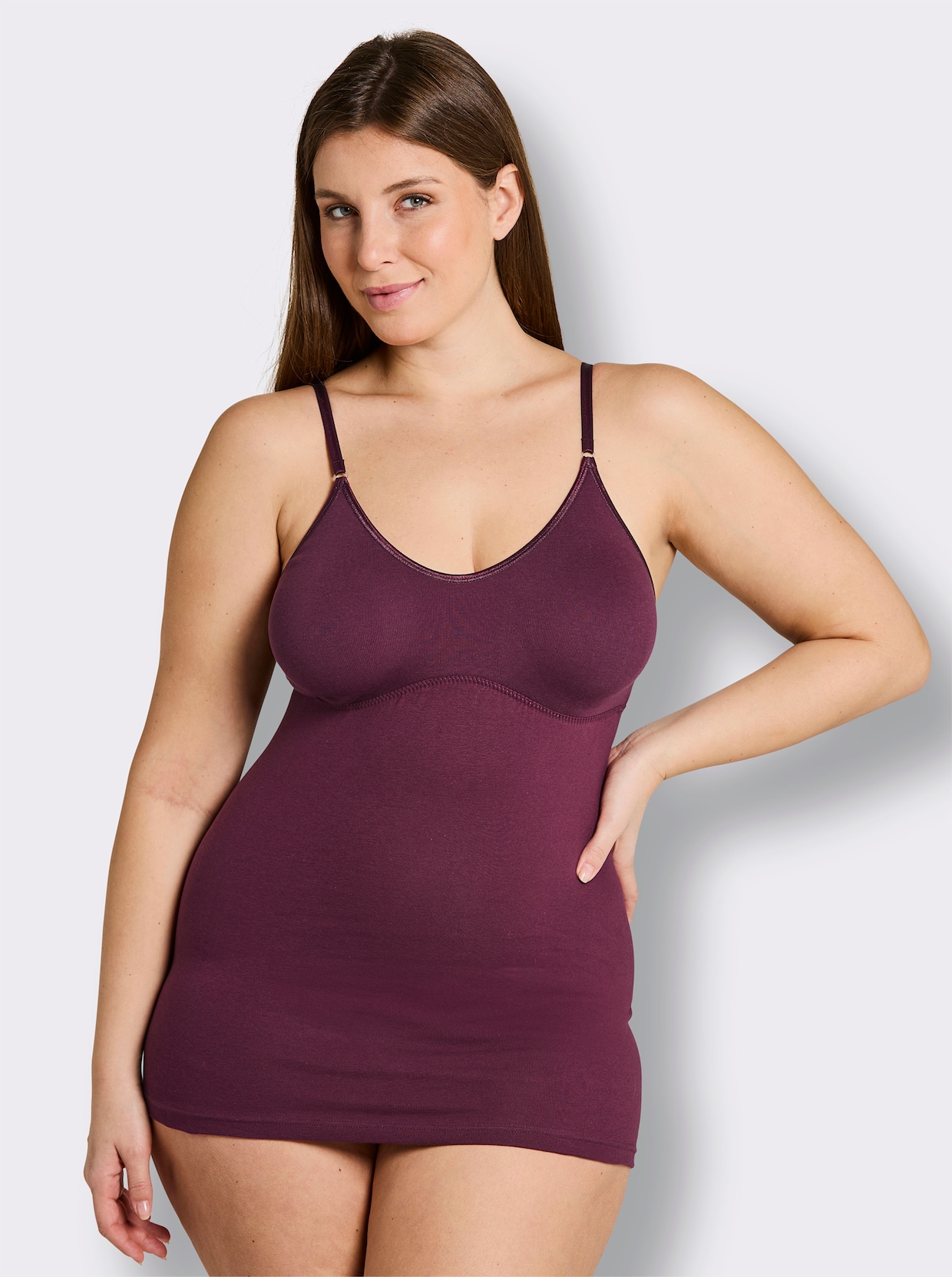 wäschepur BH-Hemd mit doppelt gemoldeten Cups - brombeere