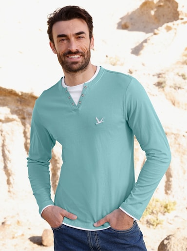 Catamaran Langarmshirt im Doppelpack - mint + hellgrau
