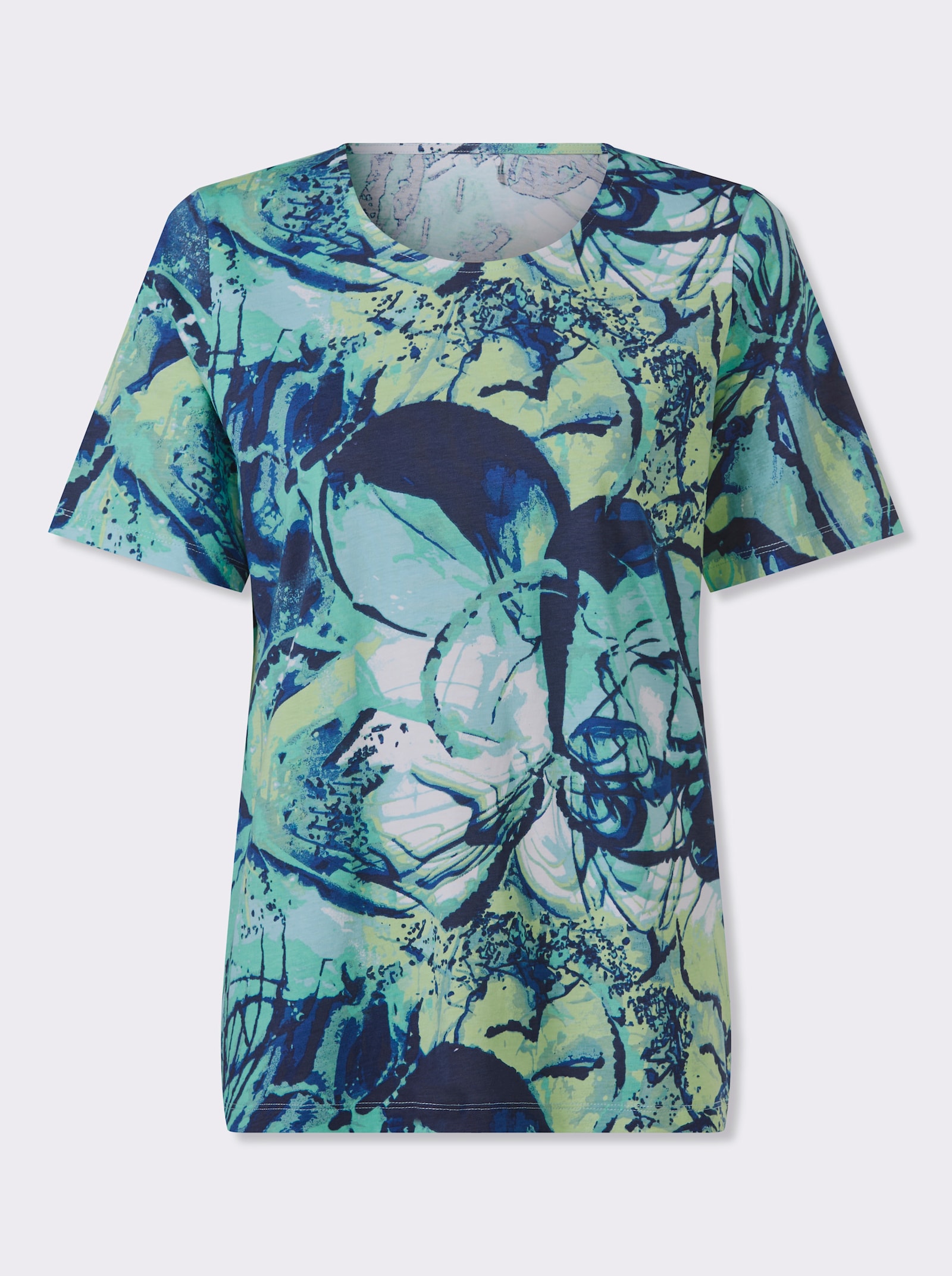 Shirt met korte mouwen van puur katoen - oceaan/marine bedrukt