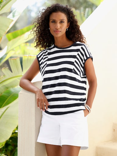 heine T-shirt à rayures - marine-blanc à rayures