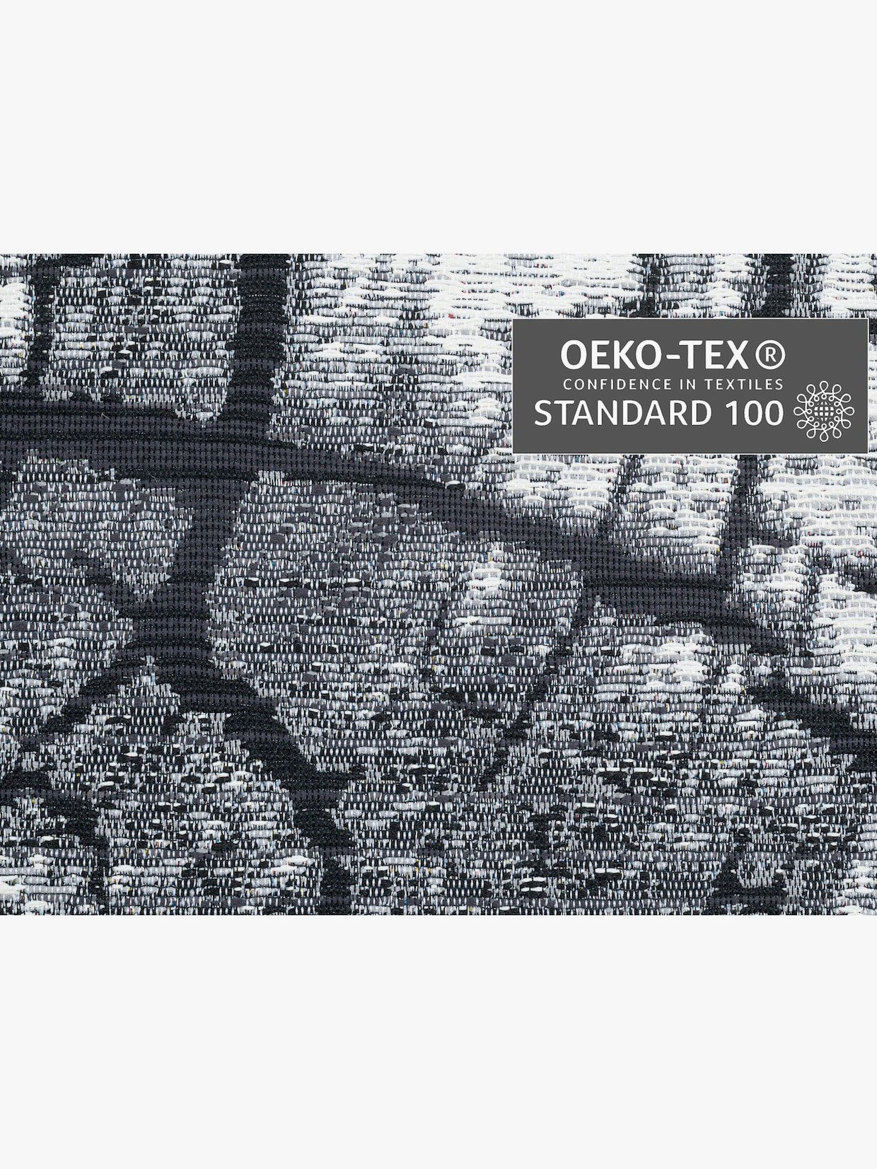 Theko Teppich - grau-gemustert