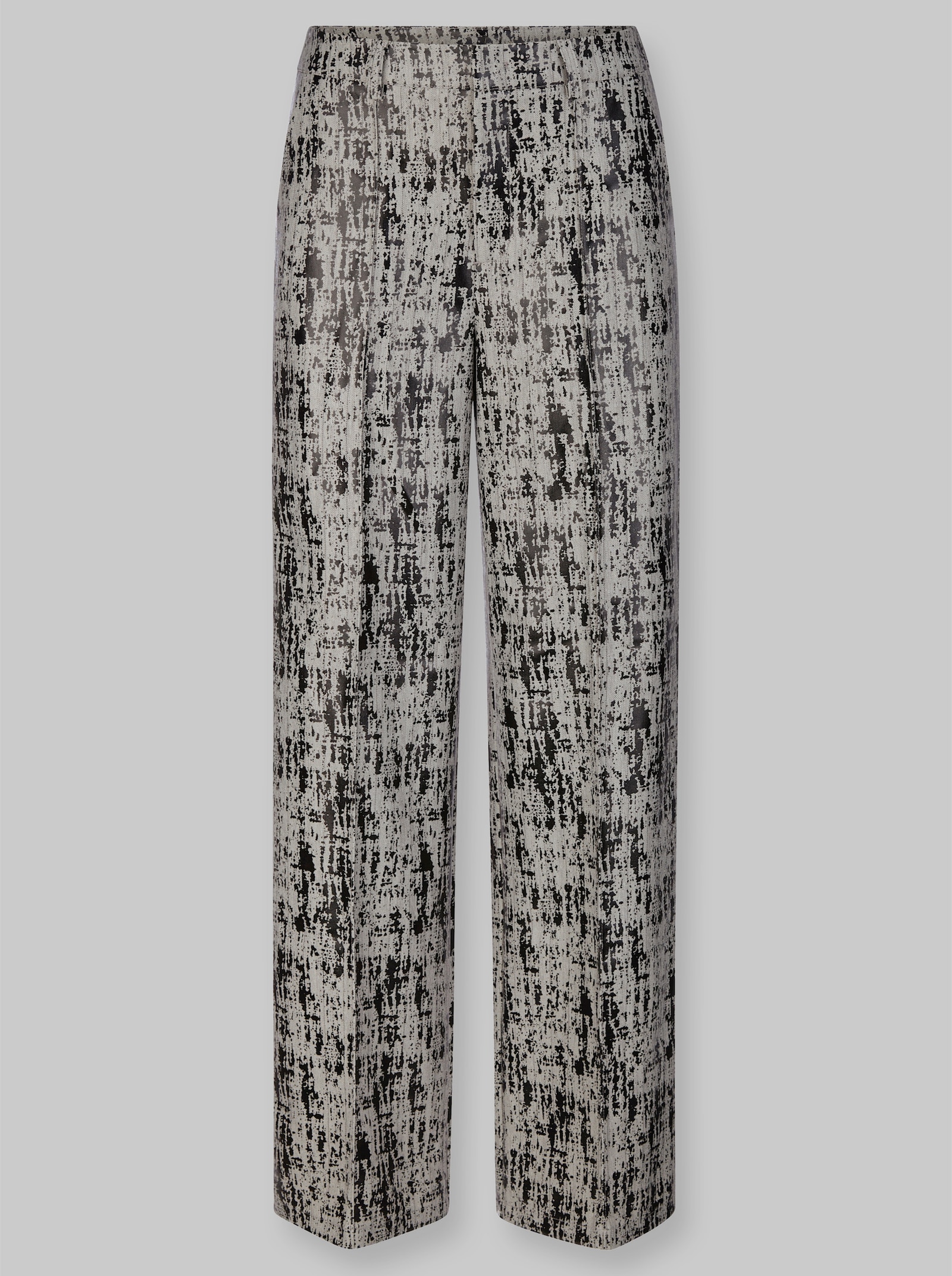 heine Druckhose mit weitem Bein - grau-schwarz-bedruckt