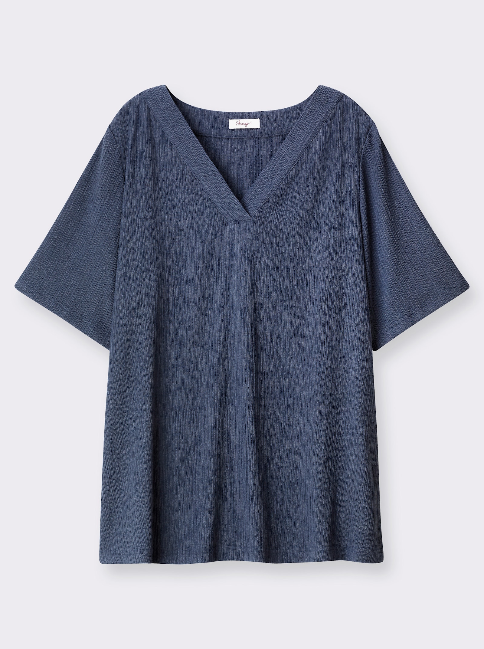 sheego Blusenshirt mit Halbarmen - rauchblau