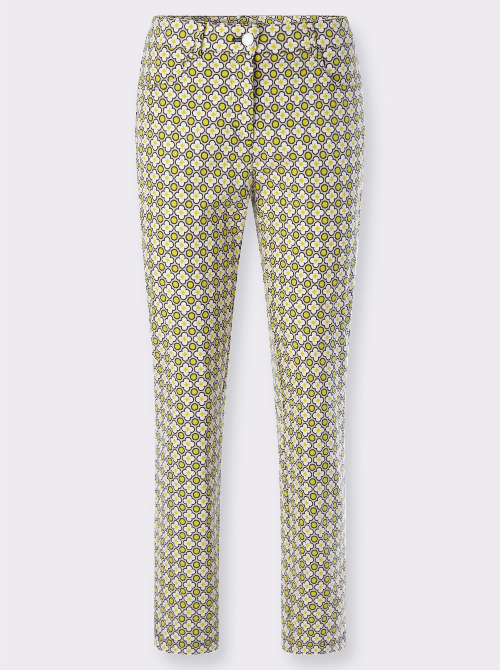 Bengalinhose mit Ornament-Muster - sand-limone-bedruckt