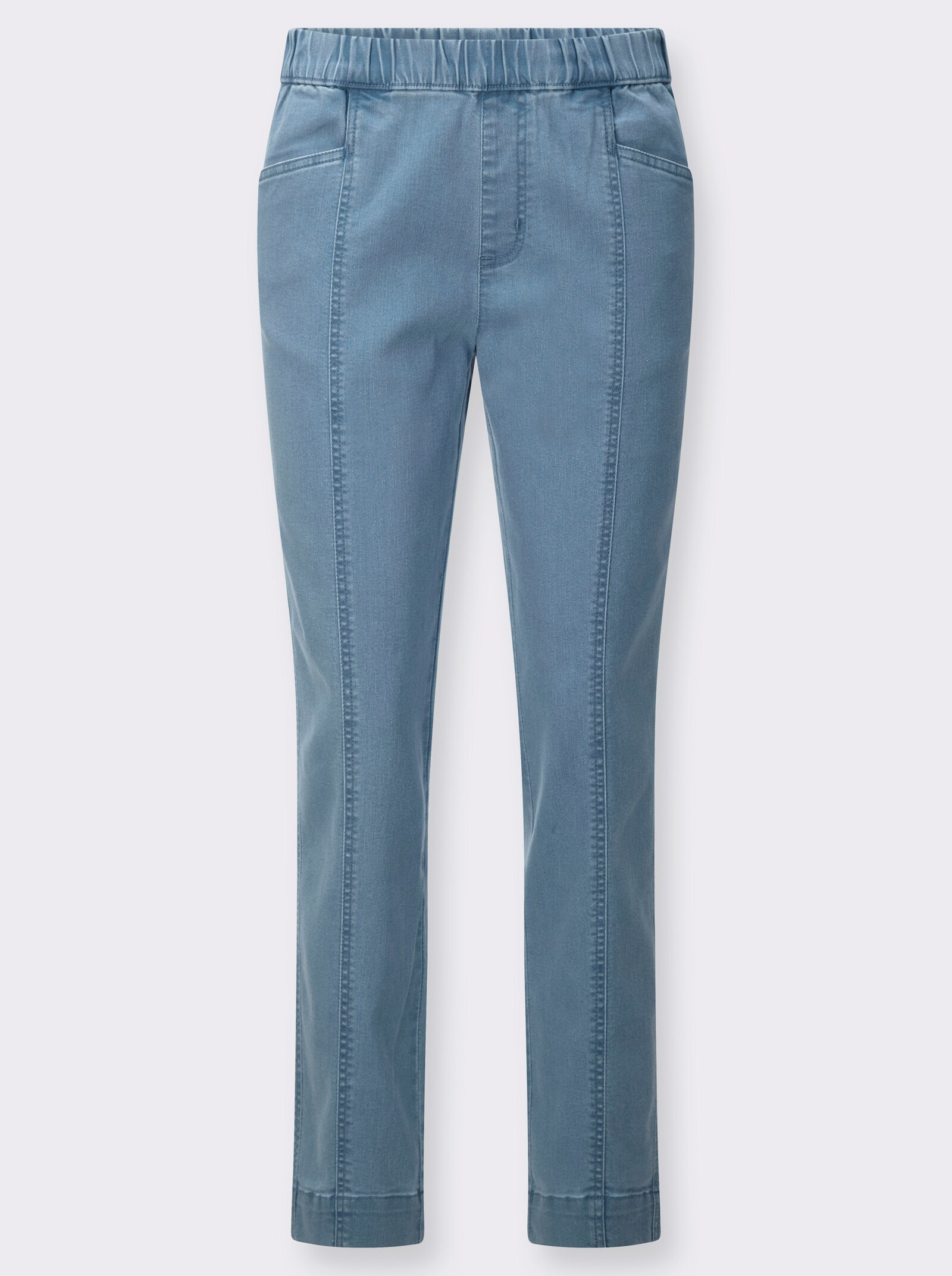 Stretch-Hose mit Teilungsnaht vorne - blue-bleached
