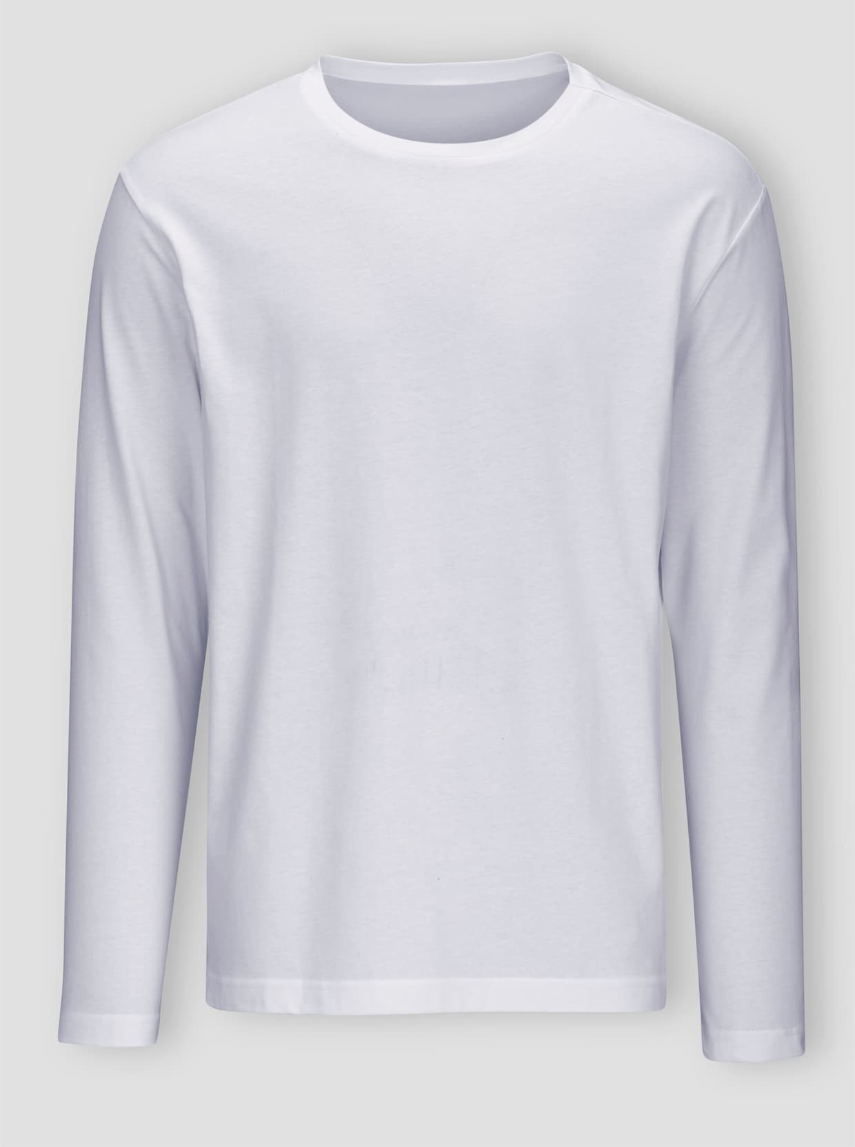 Tričko s dlouhým rukávem z čisté bavlny - bílá