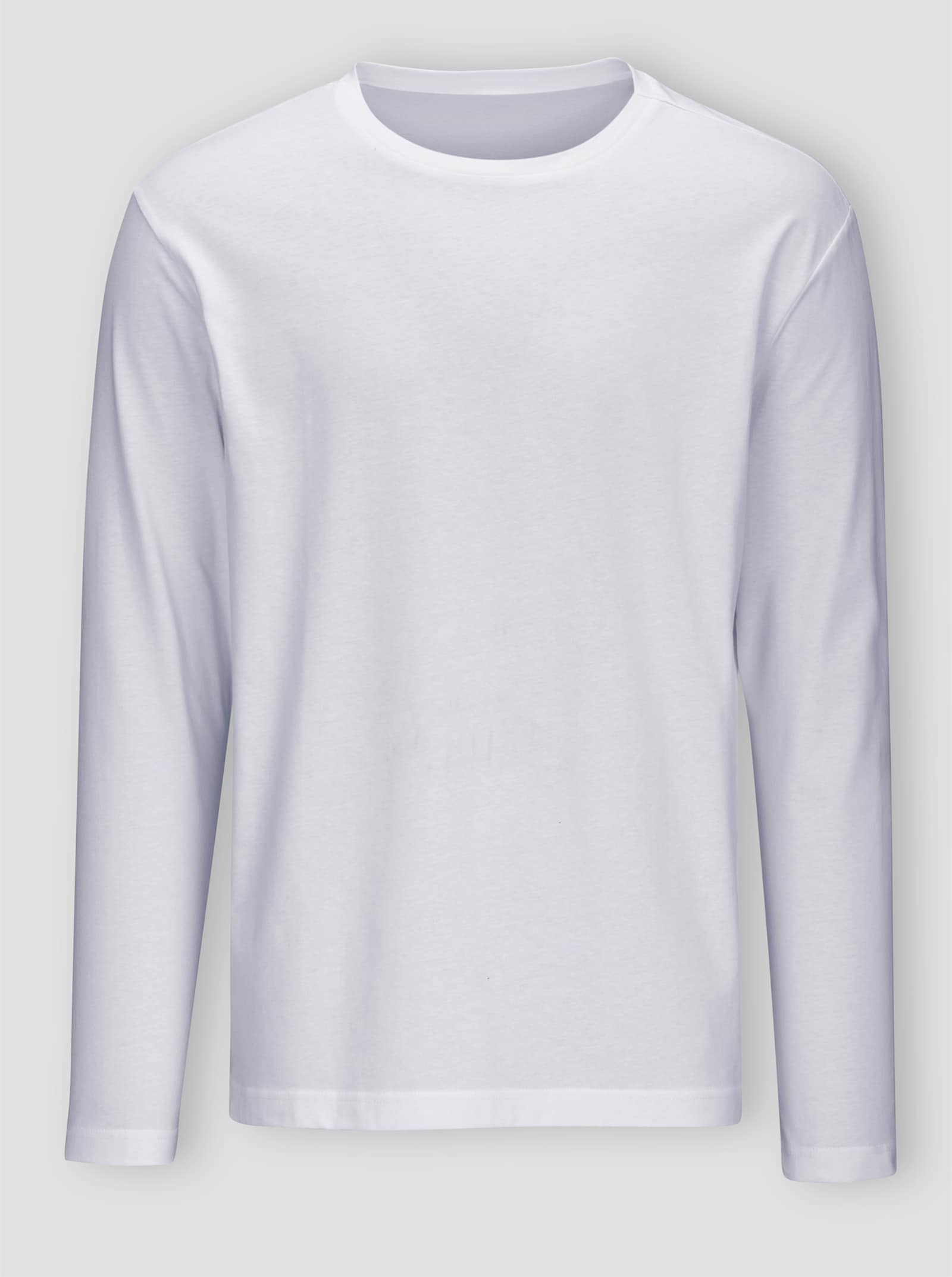 Tričko s dlouhým rukávem z čisté bavlny - bílá