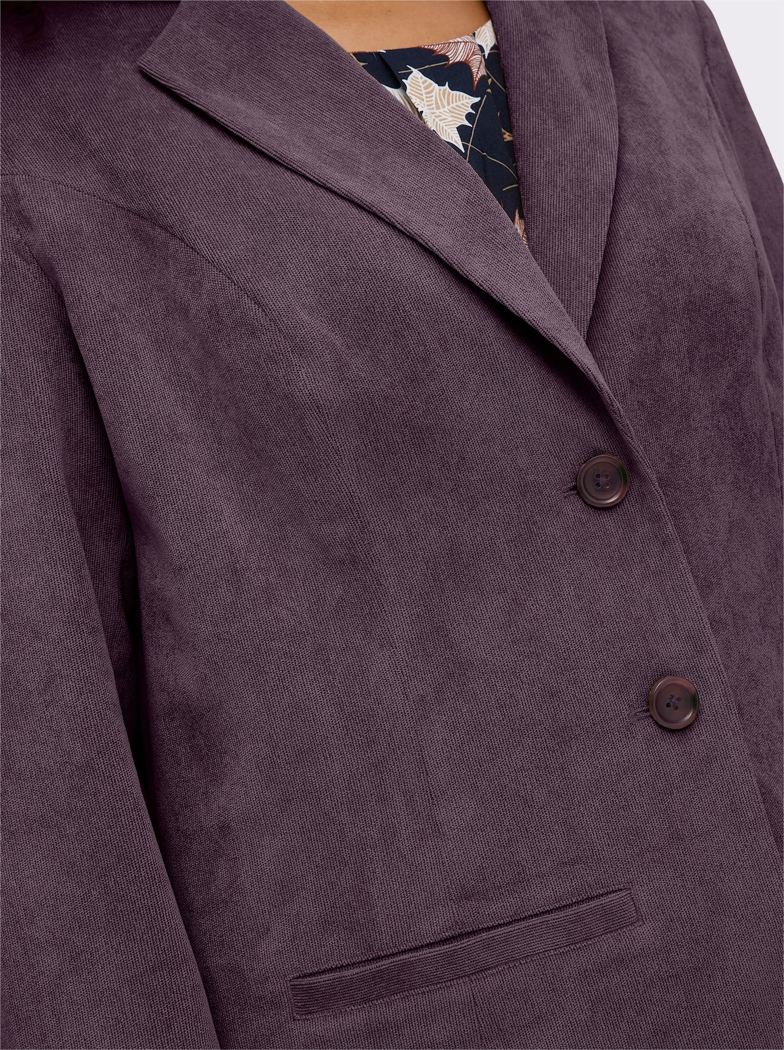 sheego Cordblazer in taillierter Form - aubergine