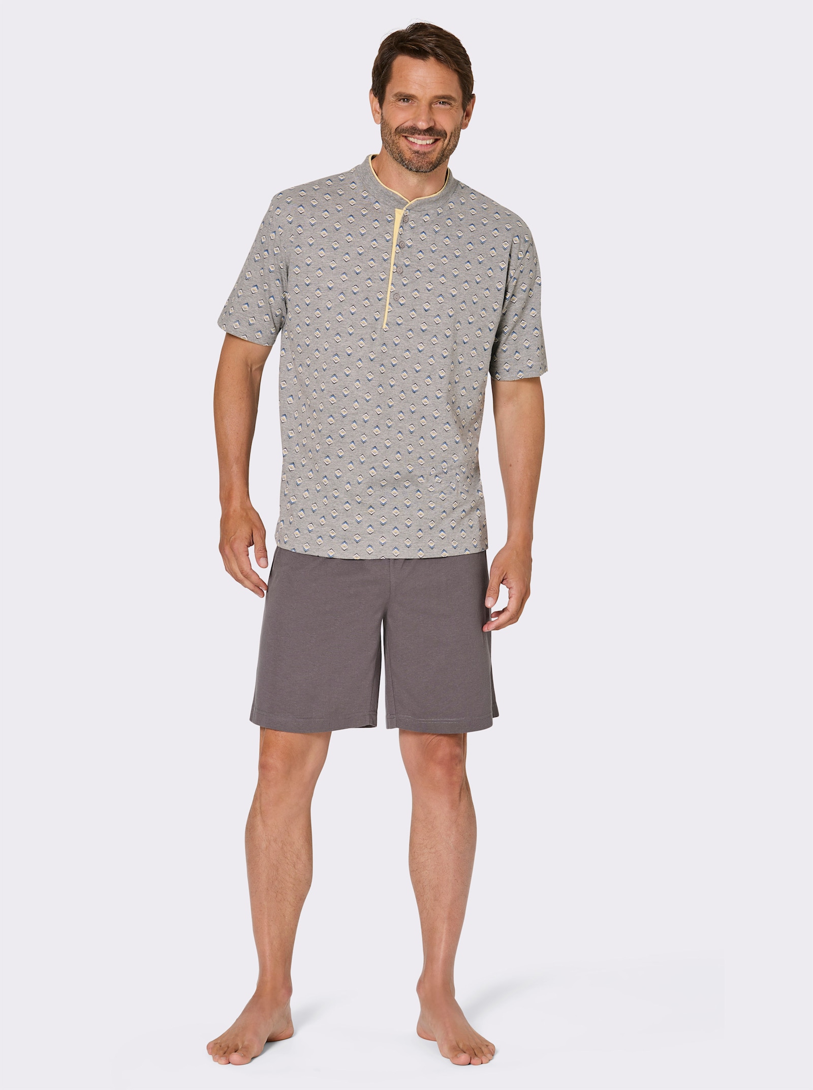 wäschepur men Shorty - grau-meliert-anthrazit-bedruckt