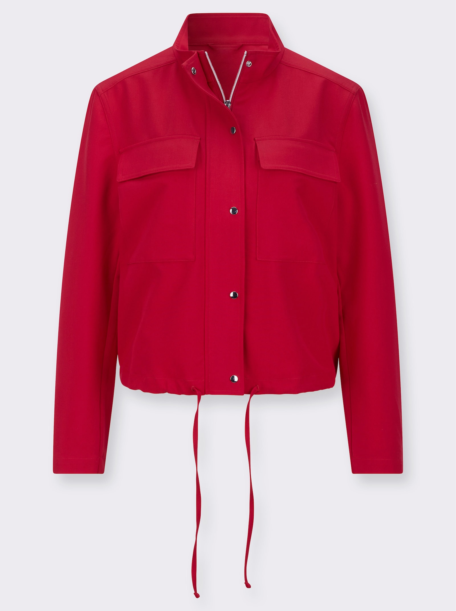 Blouson-Blazer mit verdecktem Reißverschluss - rot