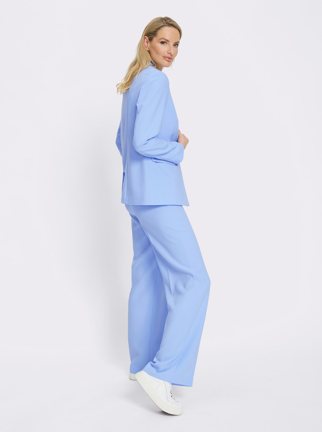 heine Tailleur-pantalon avec jambes larges - bleu glacier