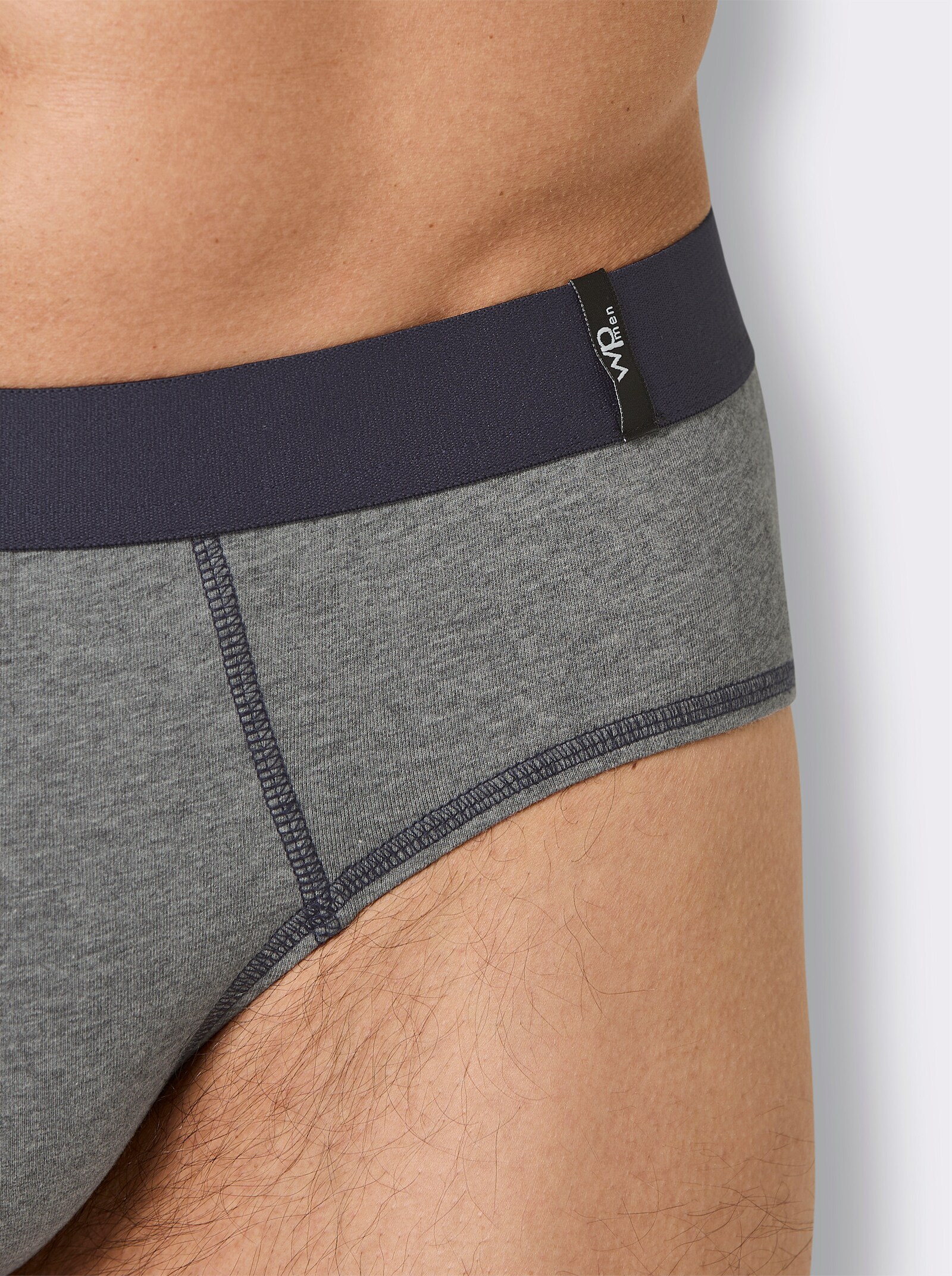 wäschepur men Slip - marine + anthrazit-meliert