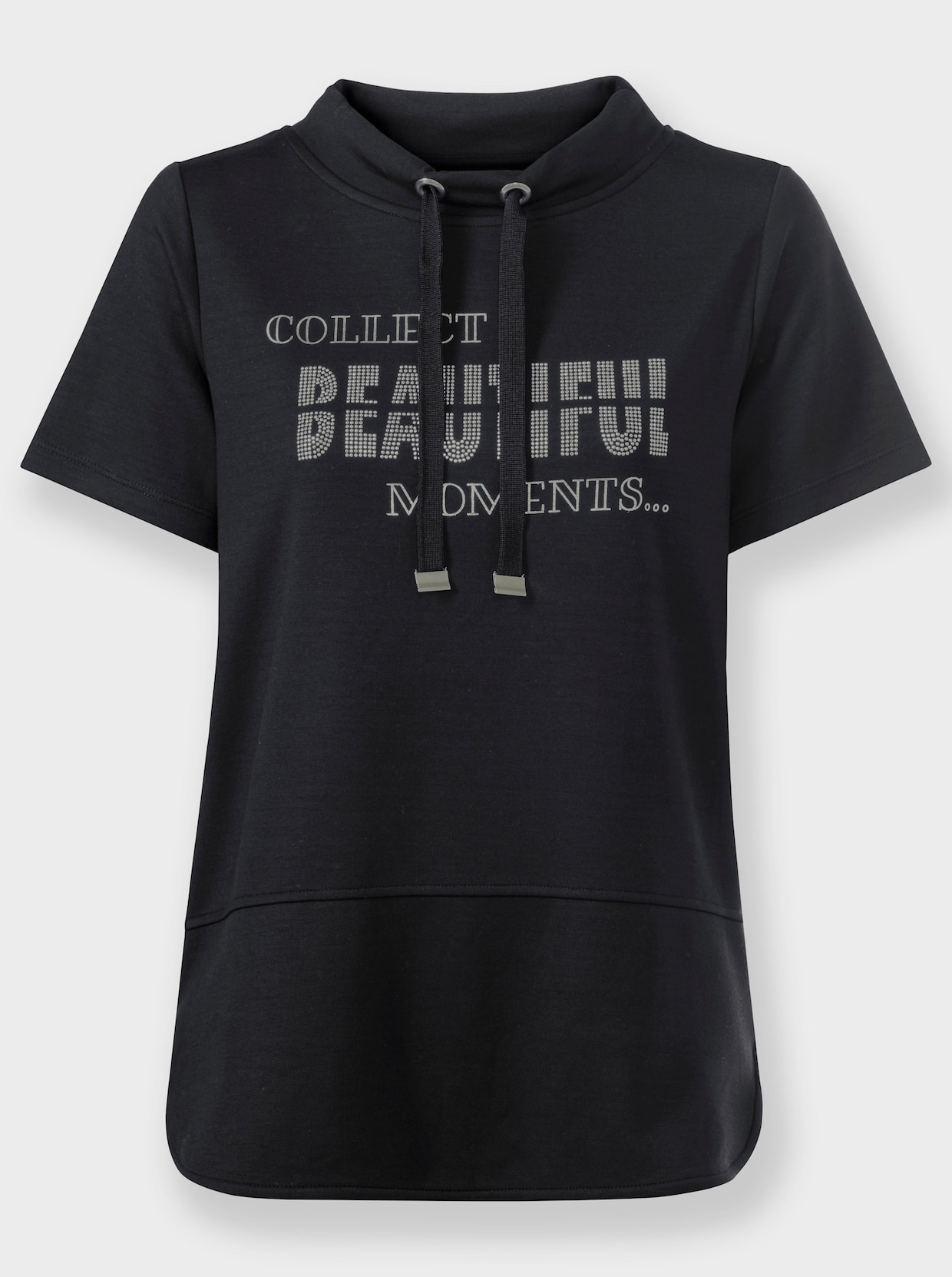 Stehkragenshirt - schwarz