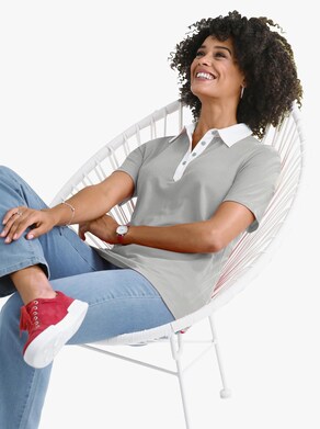 Poloshirt - grau-meliert