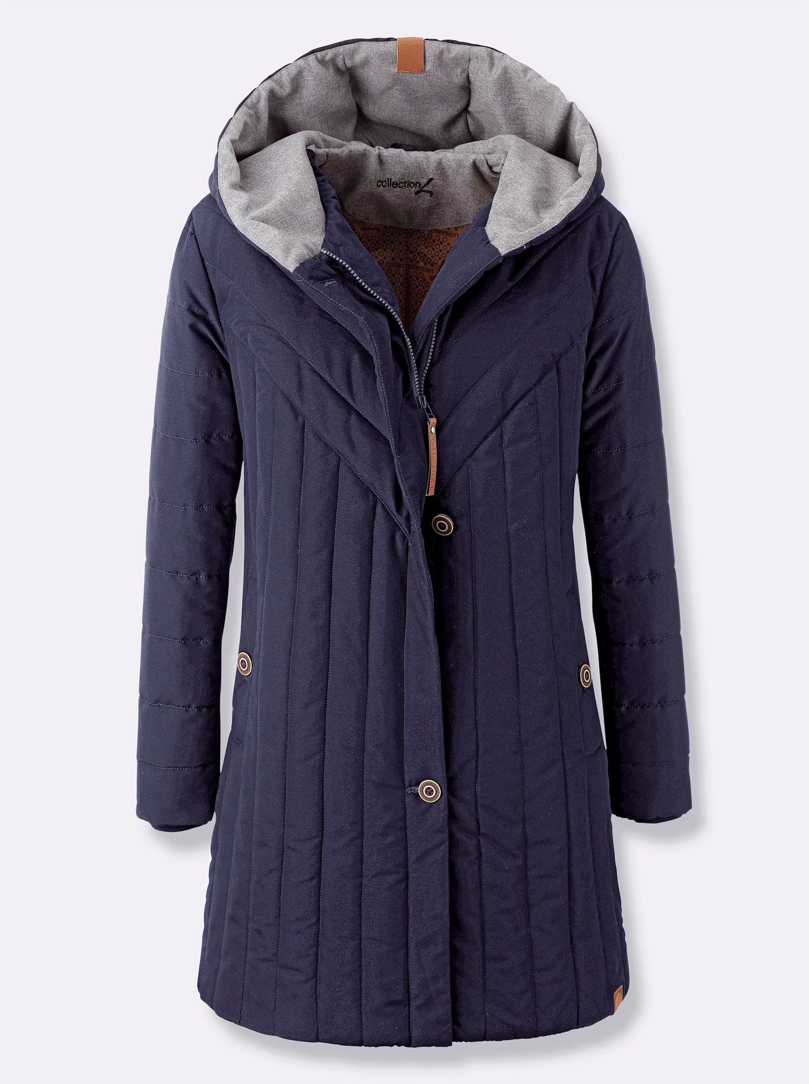 Jacke im Steppmuster-Mix, wärmend - marine-steingrau