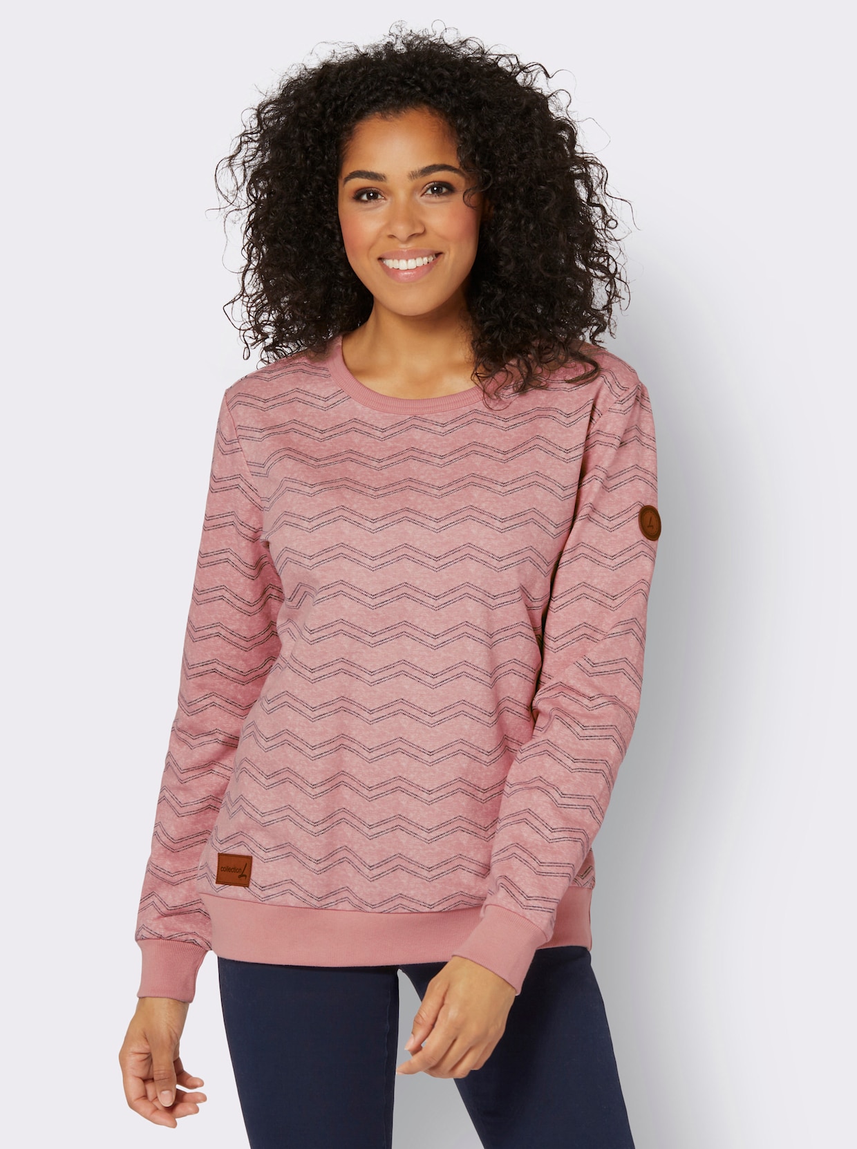 Sweatshirt - rosenquarz-marine-bedruckt