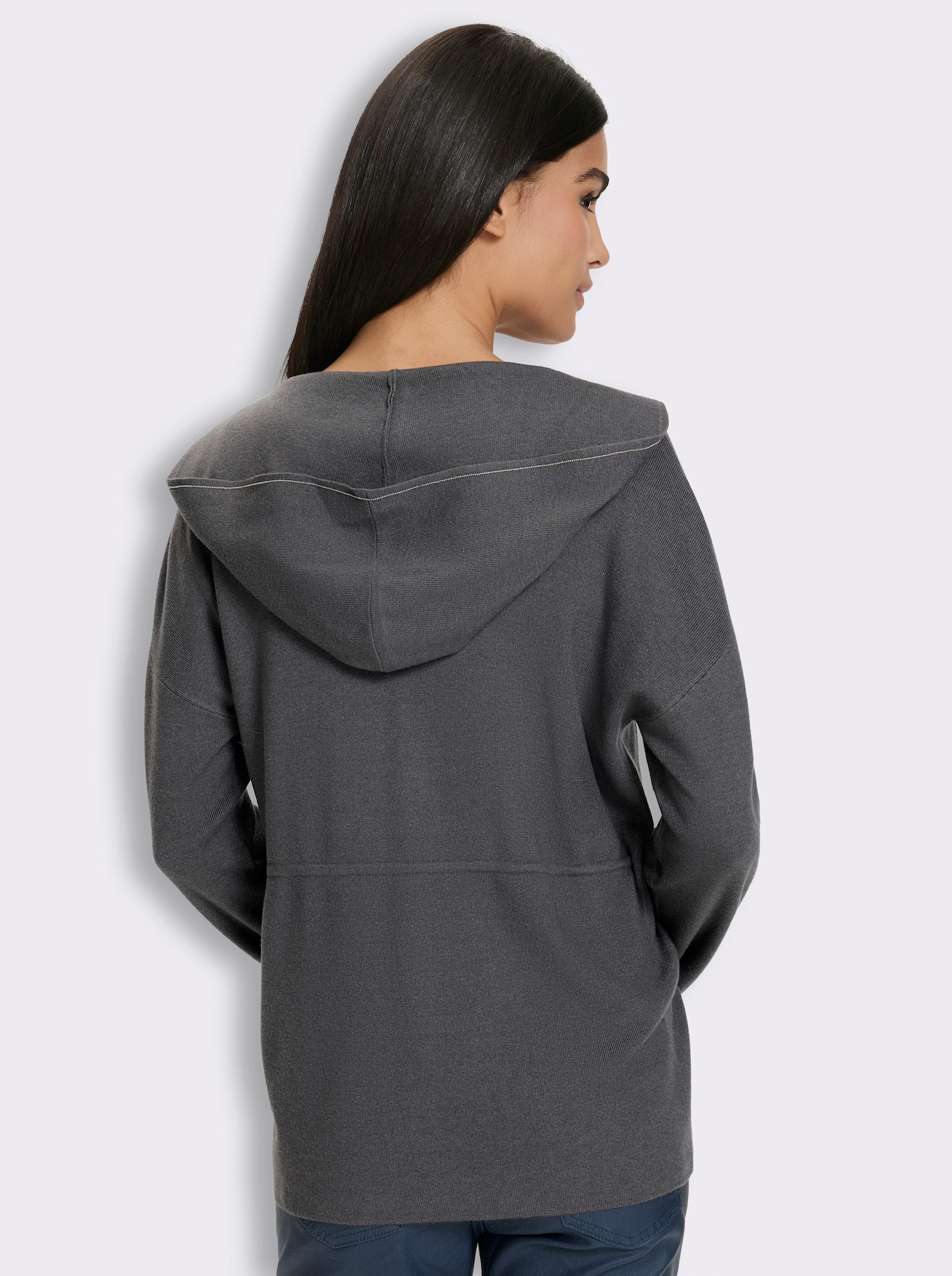 heine Kapuzenstrickjacke - anthrazit-meliert