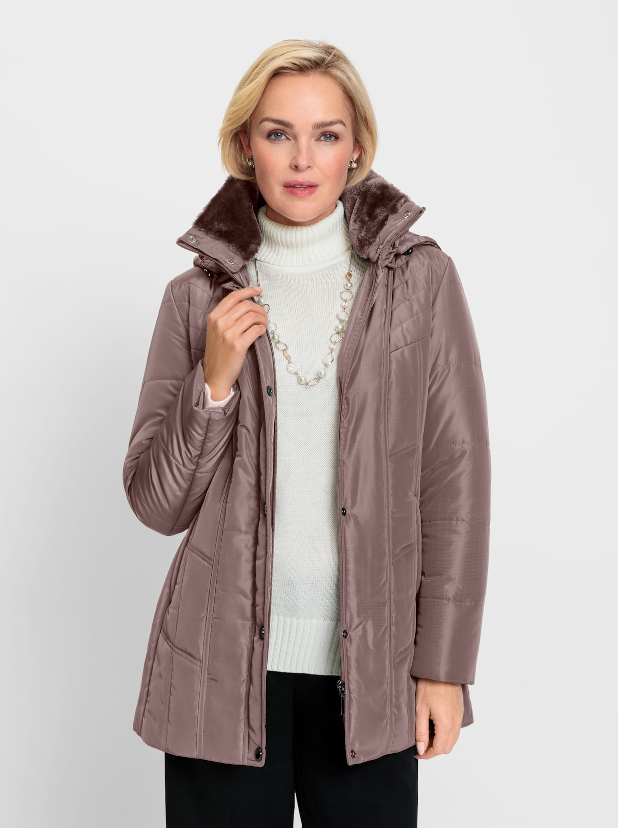 jack met capuchon - donkertaupe