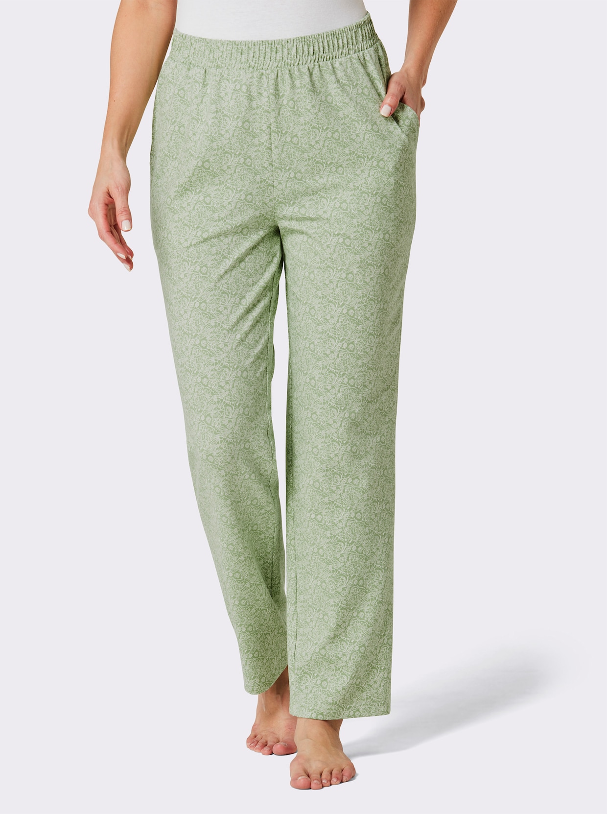 feel good broek - eucalyptus/ecru