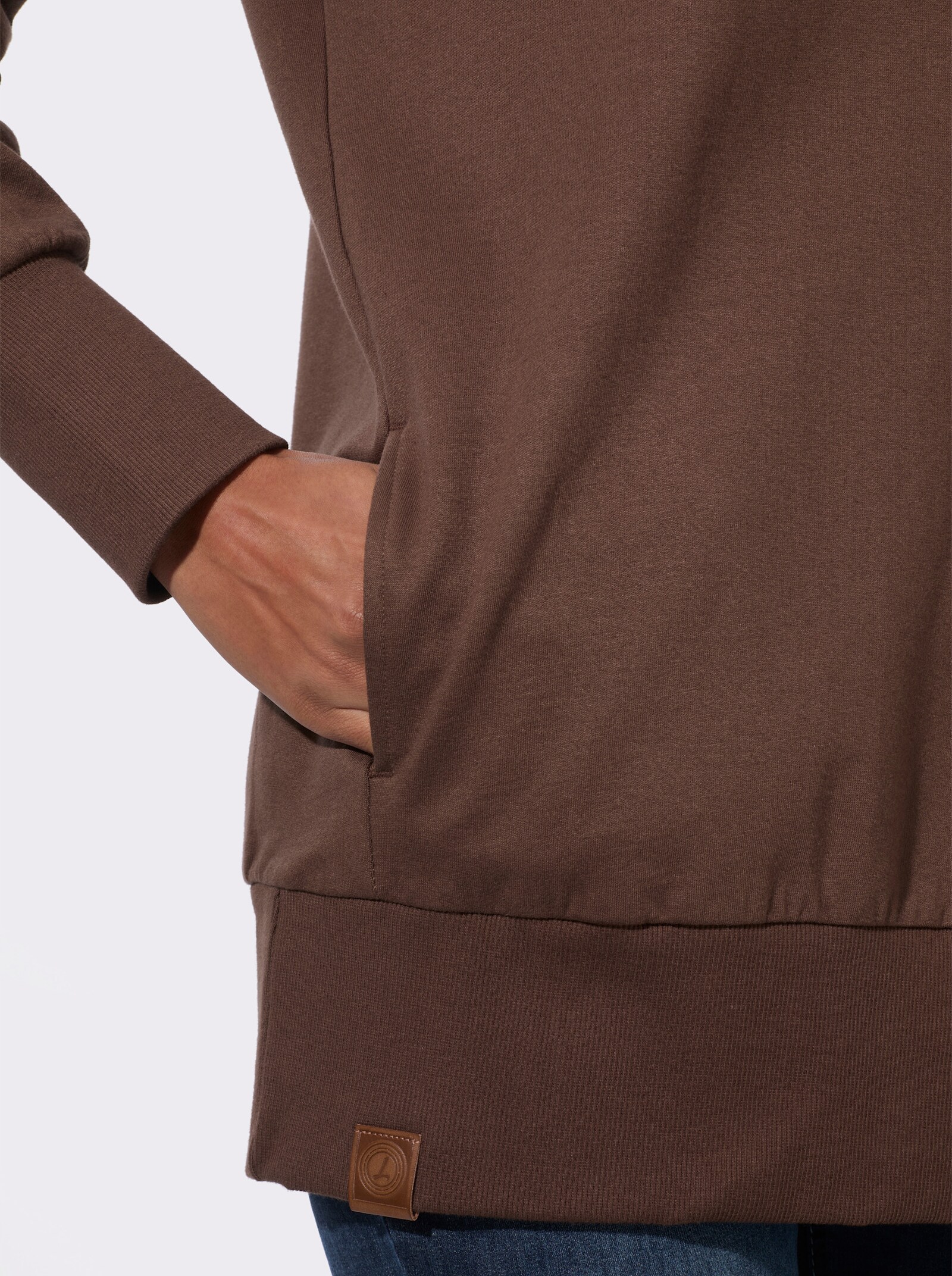  Sweatshirt mit asymmetrischem Kragen - schoko