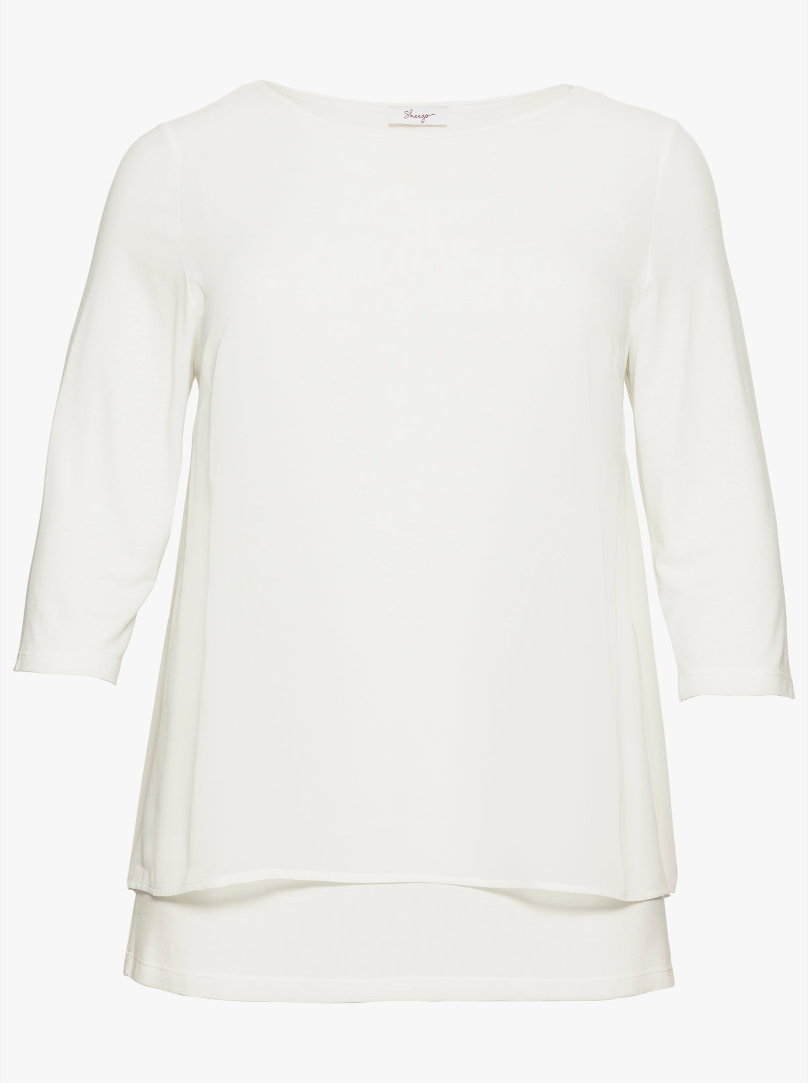 sheego Blusenshirt mit Zipfelsaum - offwhite