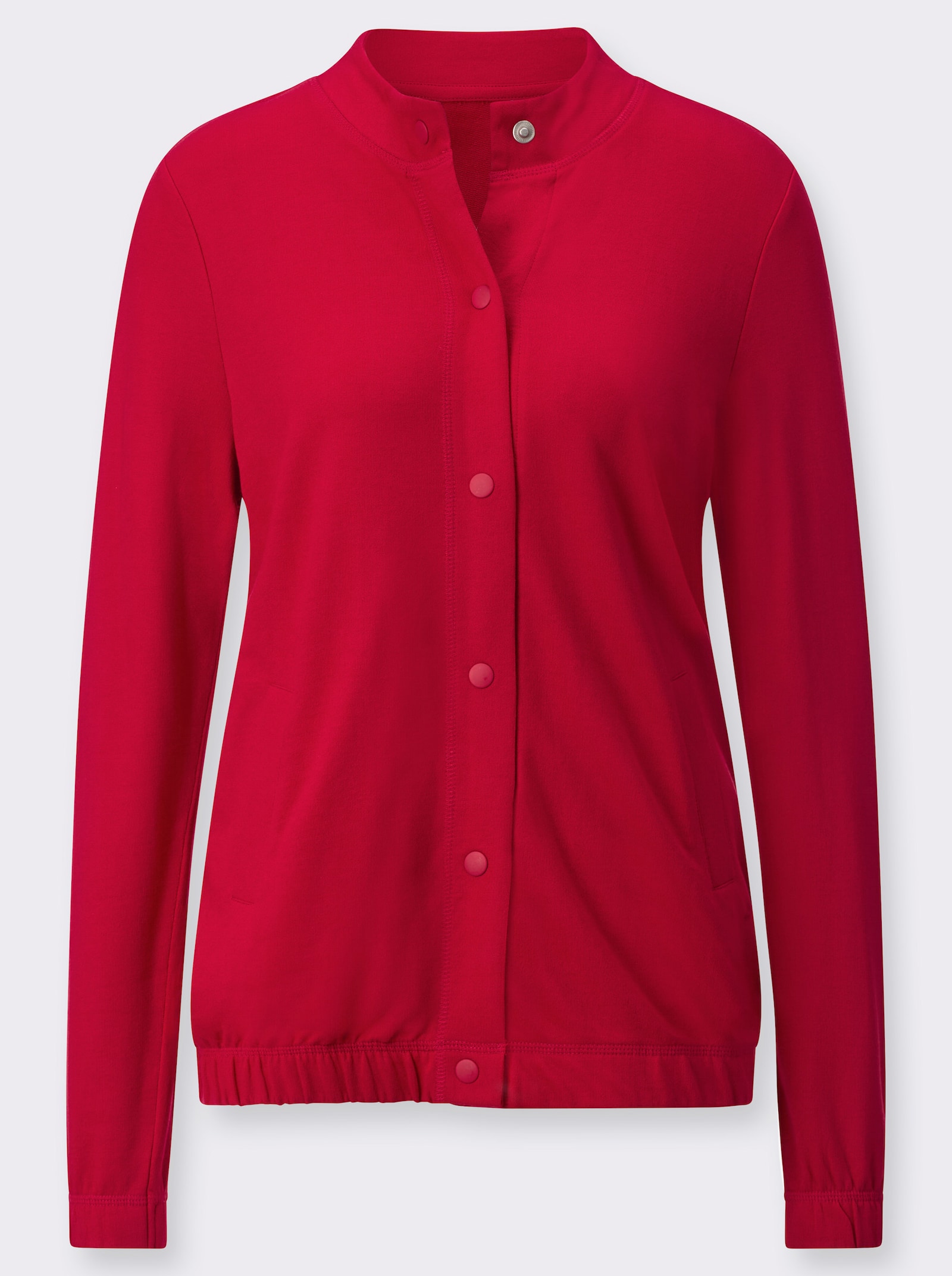 Sweatjack met doorknoopsluiting - rood