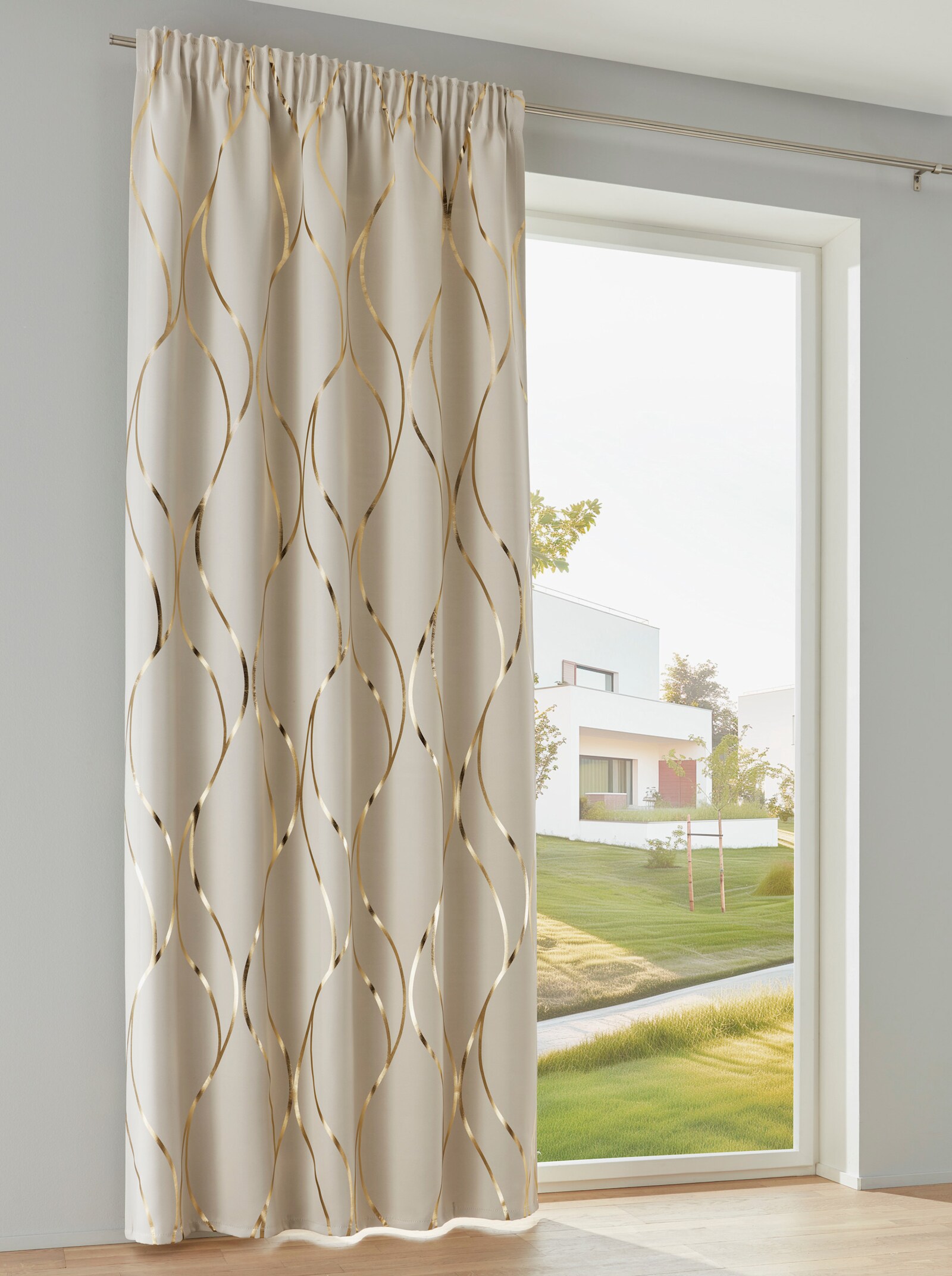 heine home Verdunklungsschal - beige-goldfarben