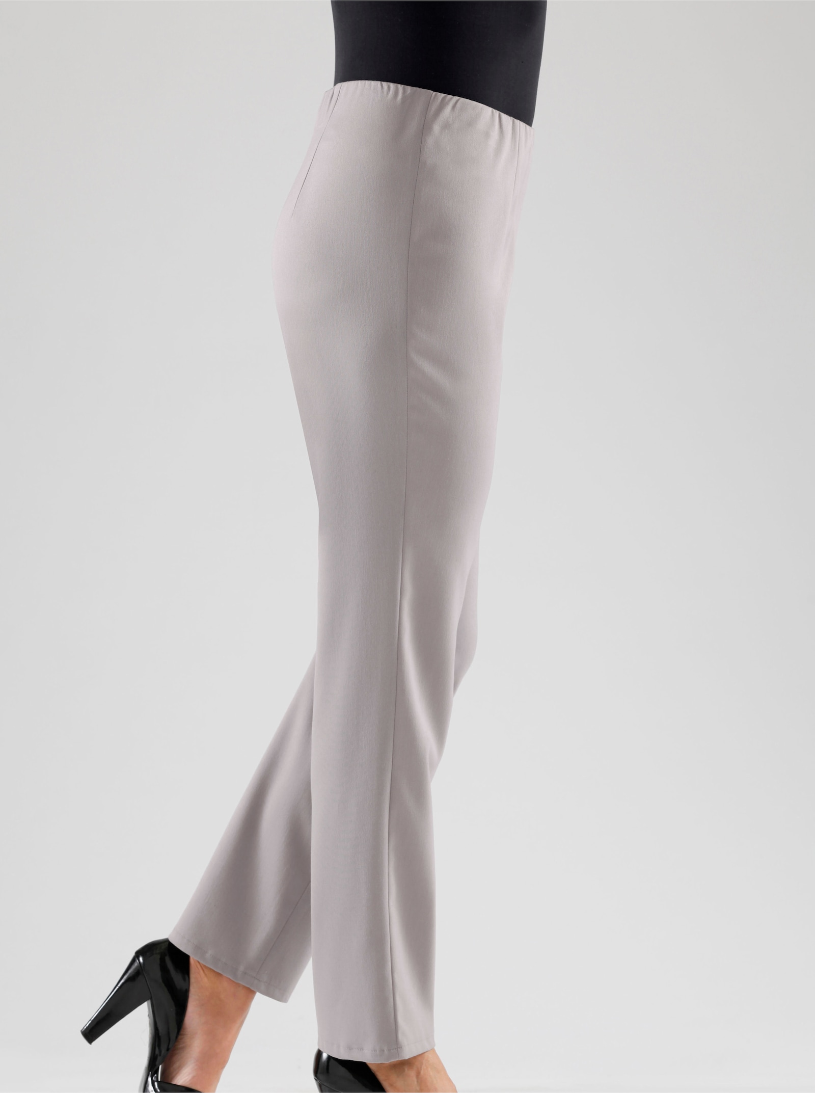 Stretchbroek met comfortband aan de binnenzijde - grijs