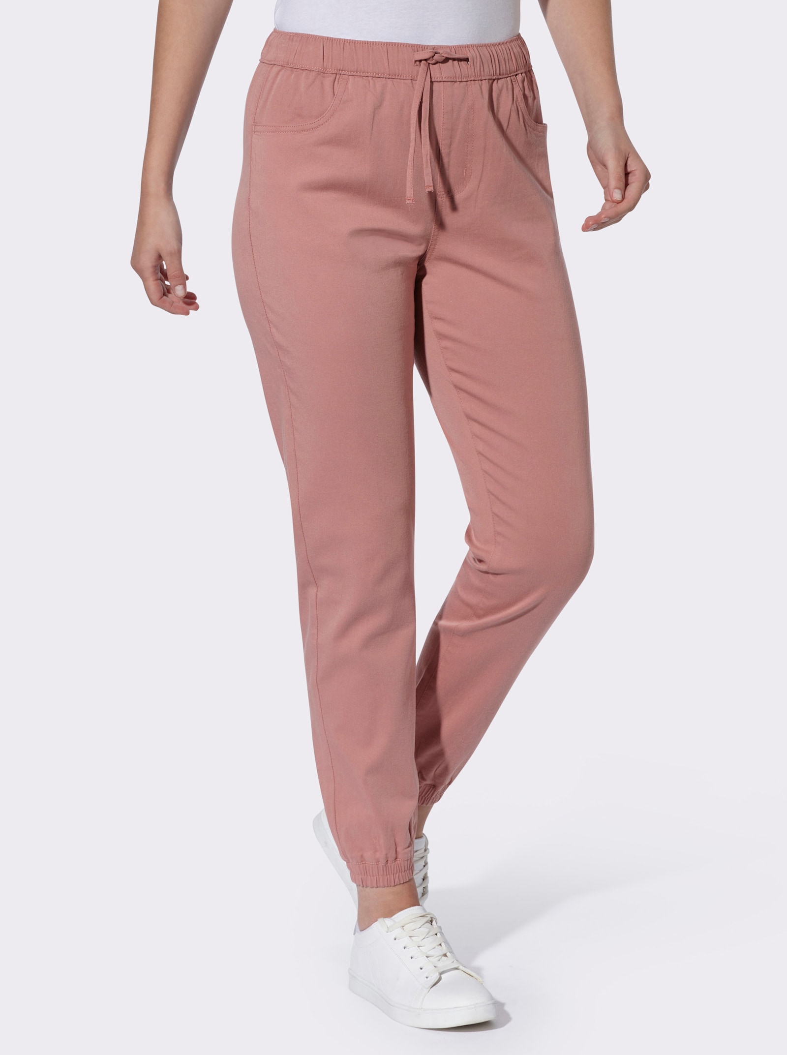 Schlupfhose in Twill-Qualität - rosenholz