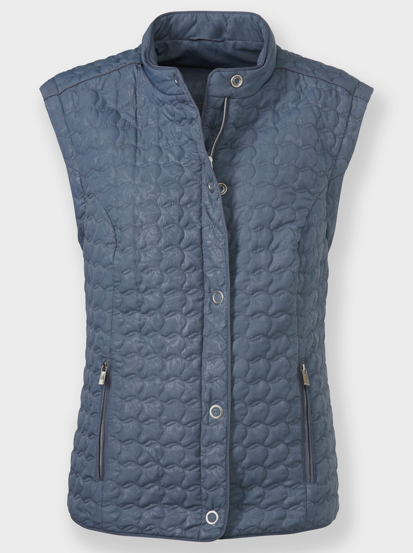 2-in-1-Jacke gesteppt - rauchblau-bedruckt