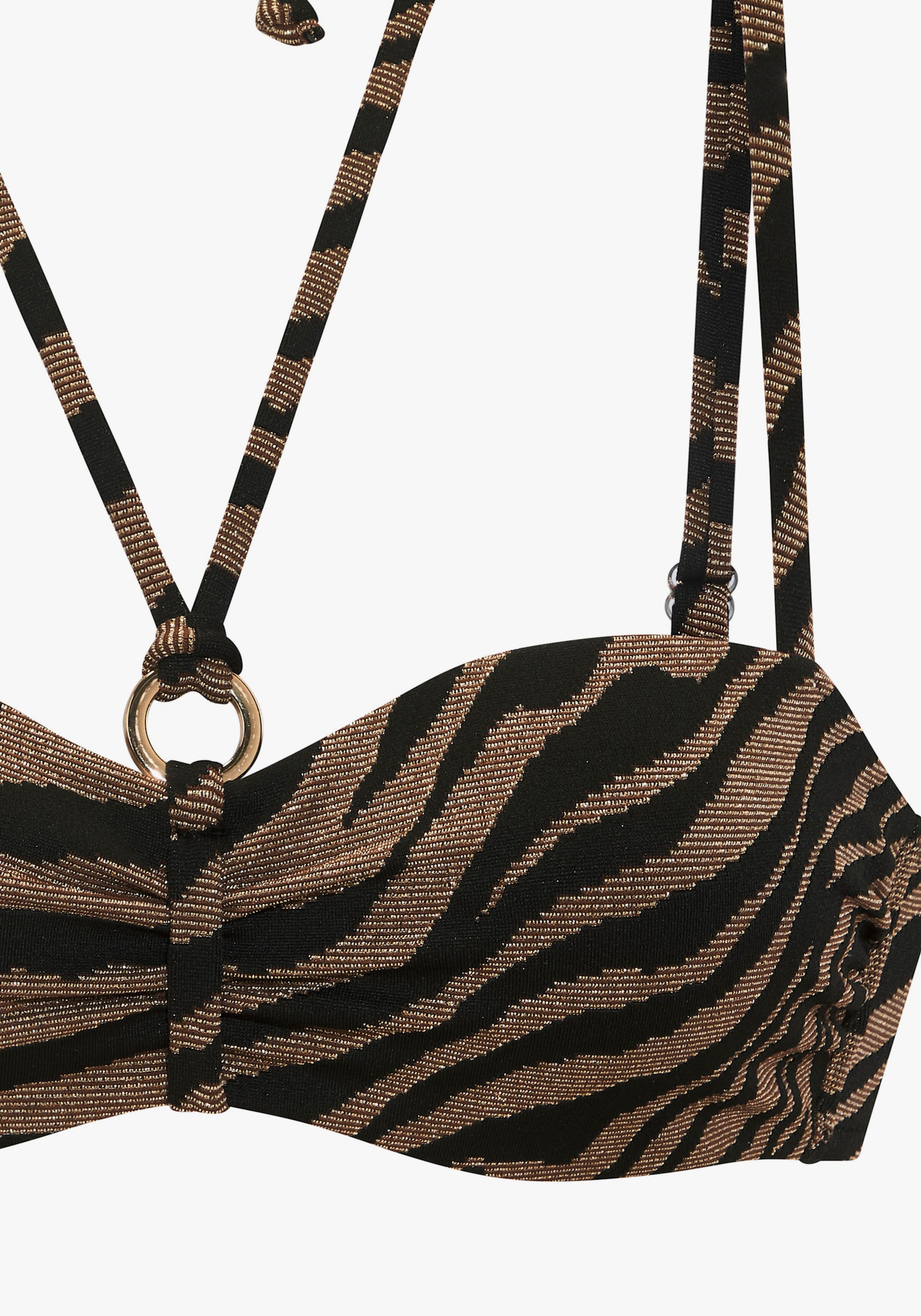 Bruno Banani Bügel-Bandeau-Bikini - schwarz-gold