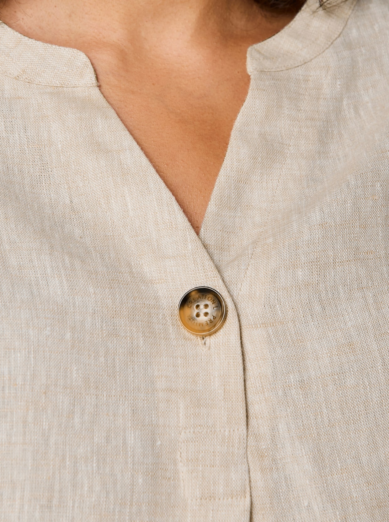CREATION L PREMIUM Leinenbluse - sand-meliert