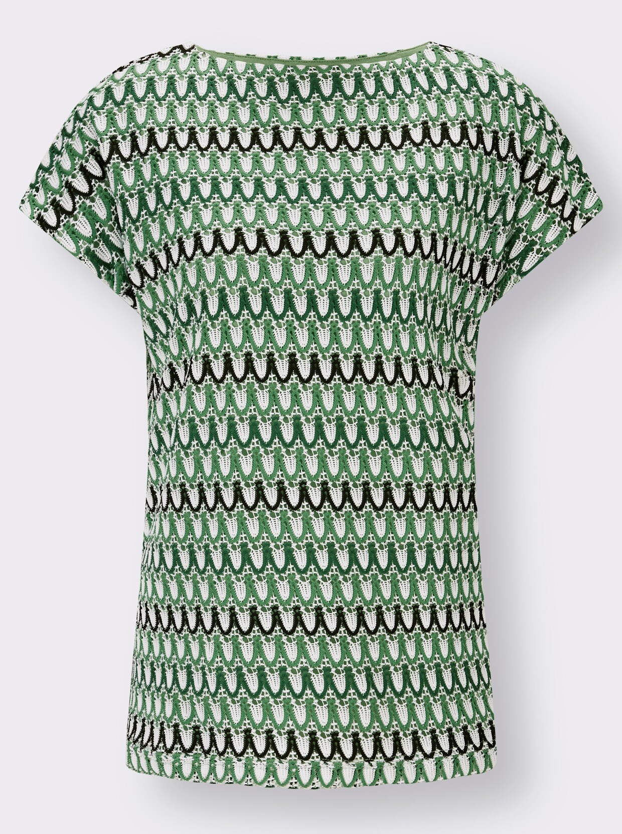 Shirt - ecru/appel gedessineerd