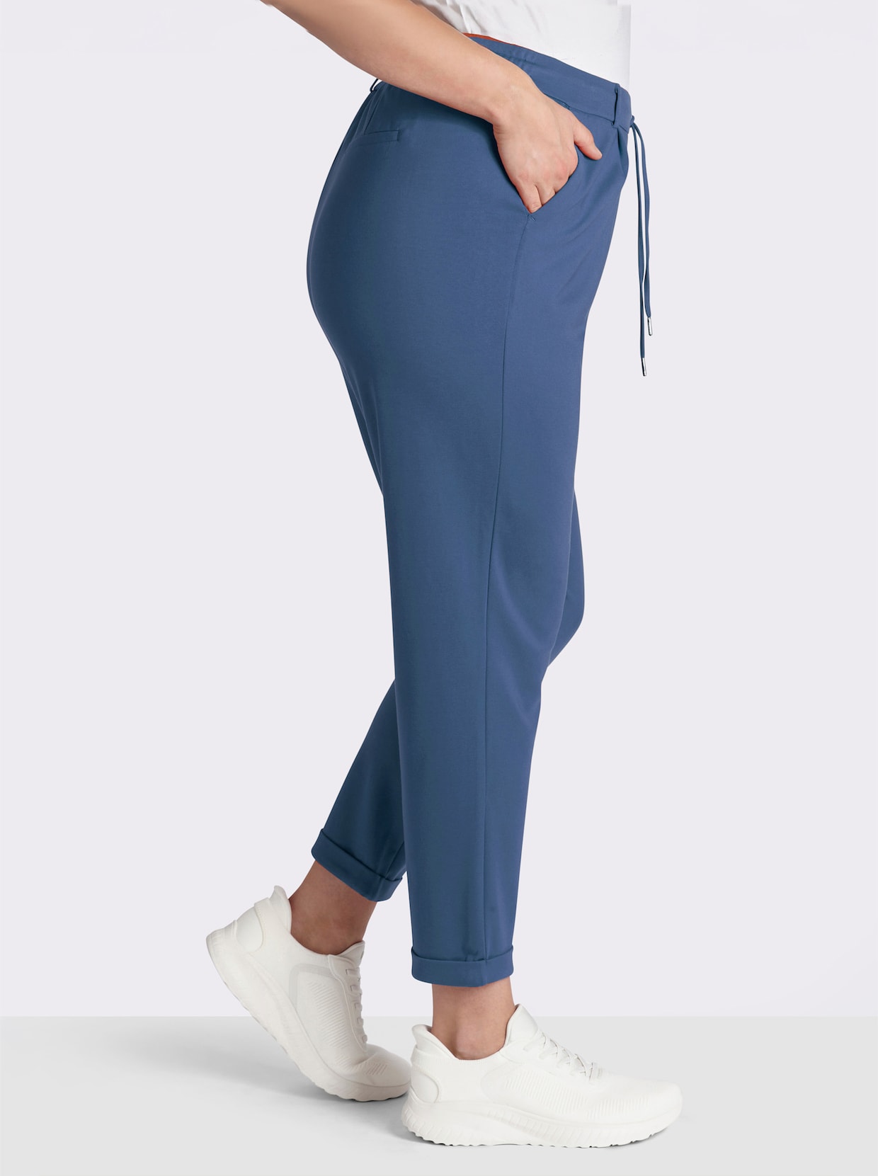 Jogg Pants in Interlock-Qualität - jeansblau