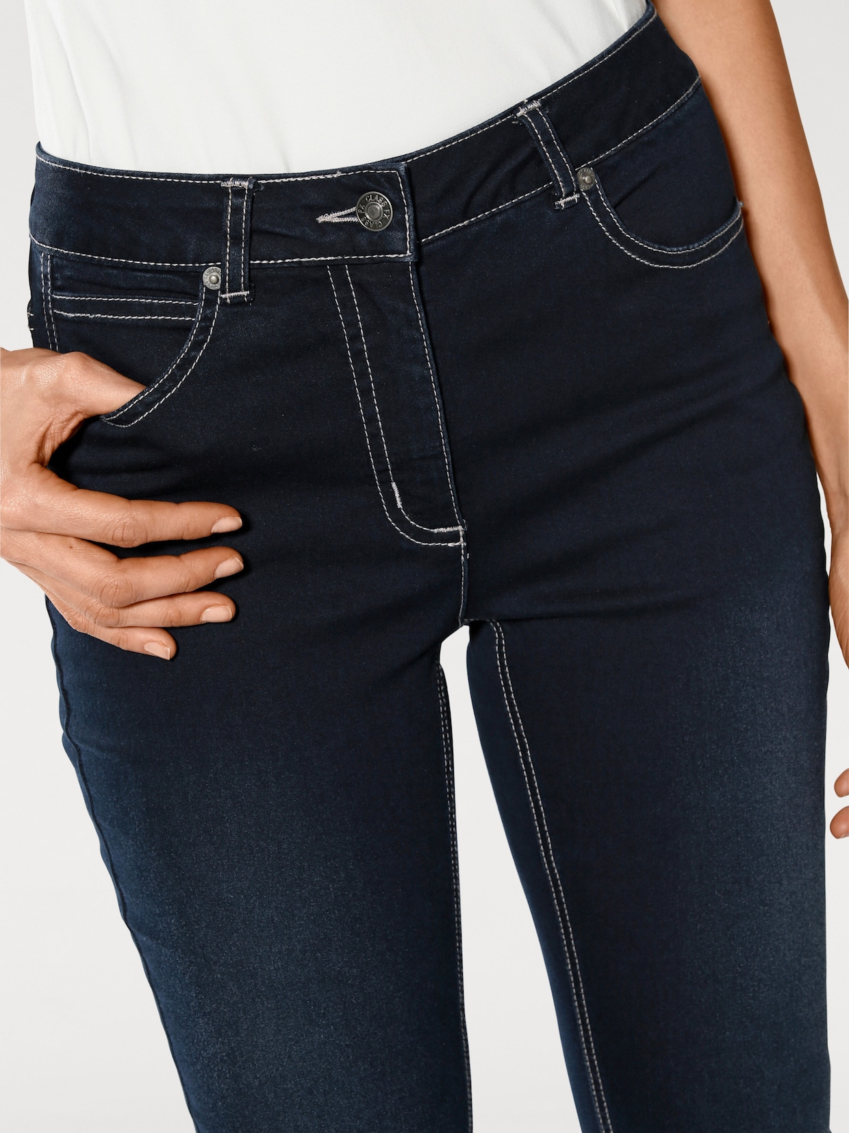 heine Jeans effet ventre plat - foncé usé