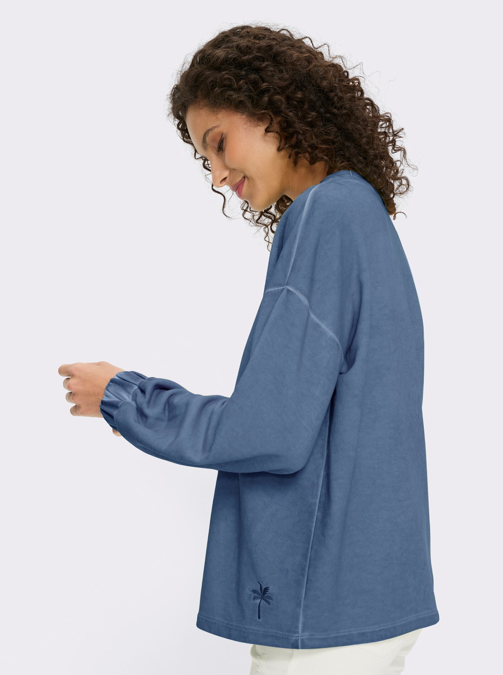 heine Sweatshirt mit Oil-dyed-Waschung - jeansblau