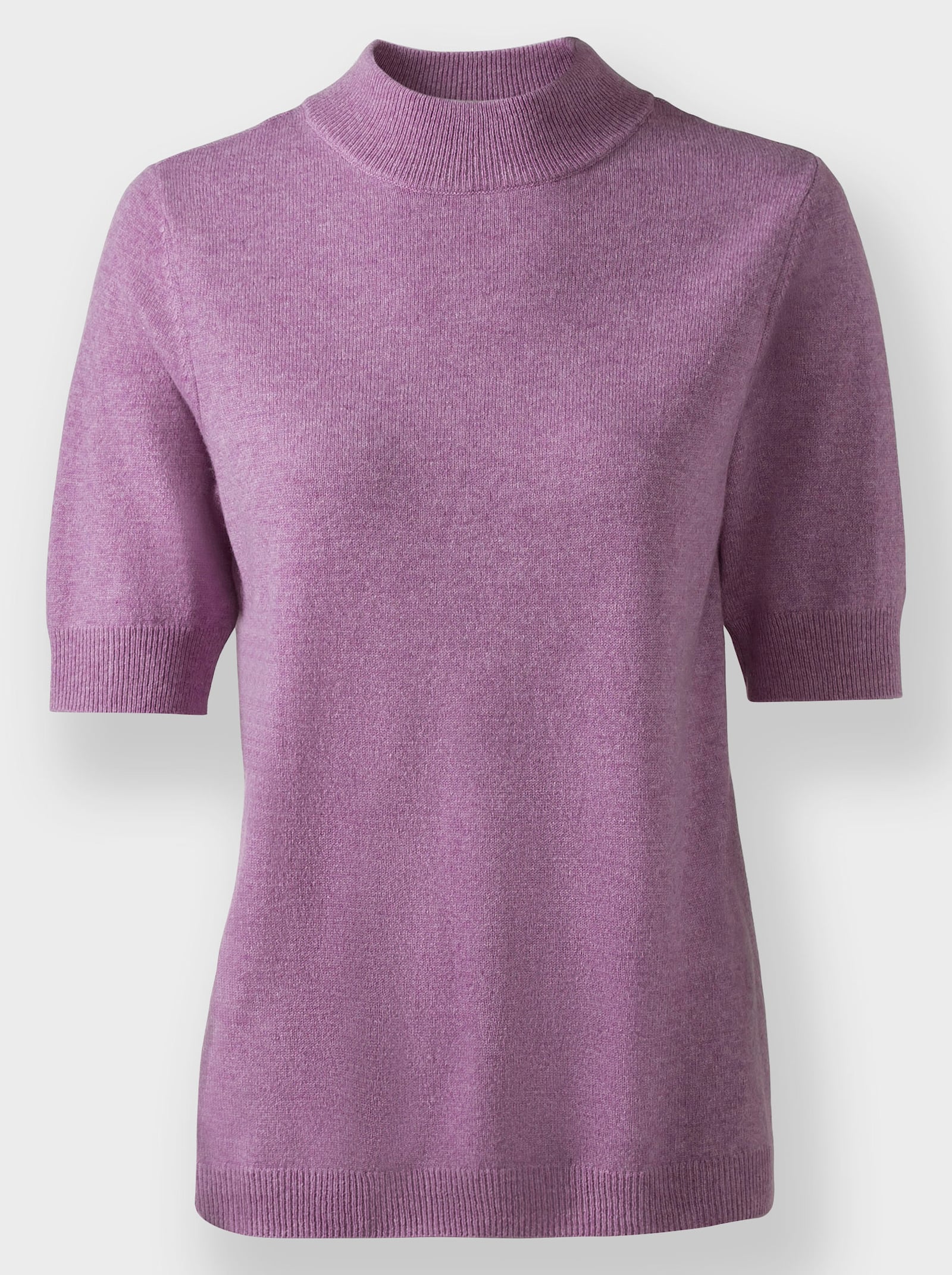 Stehkragenpullover aus reinem Kaschmir - flieder-meliert