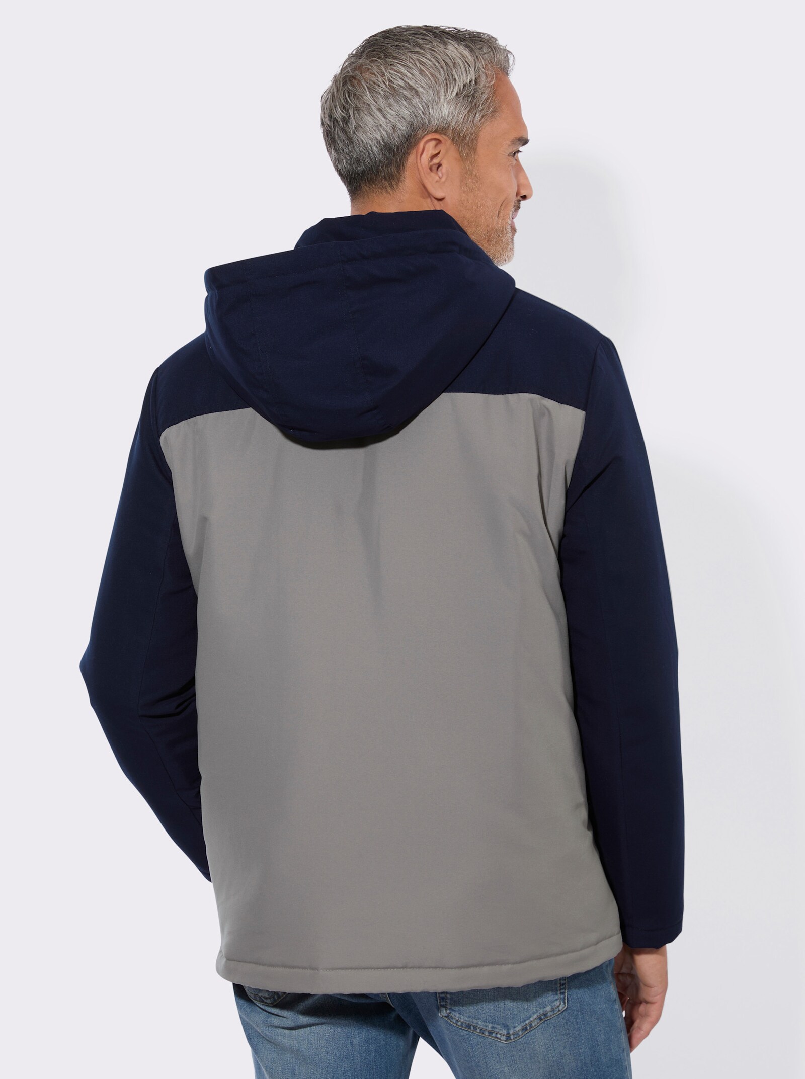 Outdoorjacke in atmungsaktiver Qualität - marine-grau
