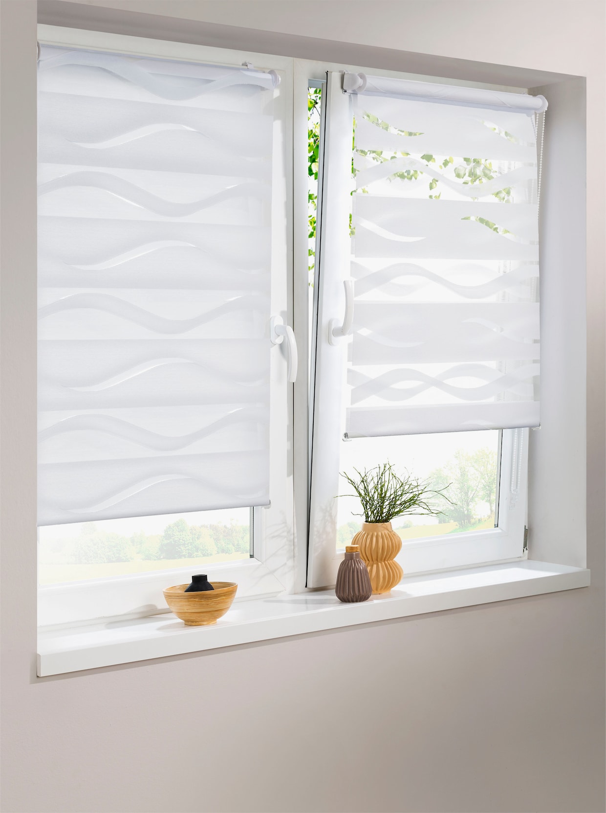 heine home Dubbel rolgordijn - wit