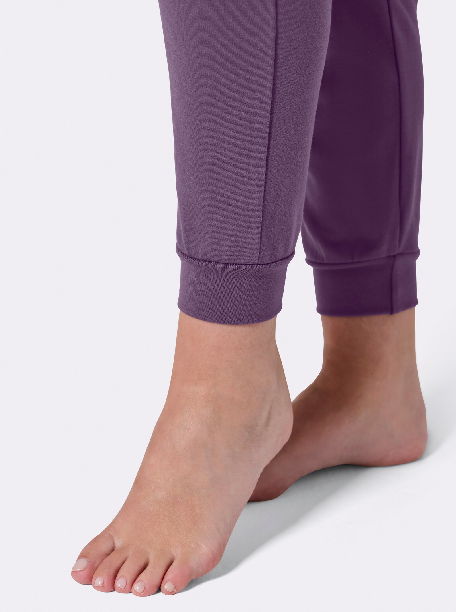 feel good Dehnbund-Hose mit Bündchen - feige-lavendel
