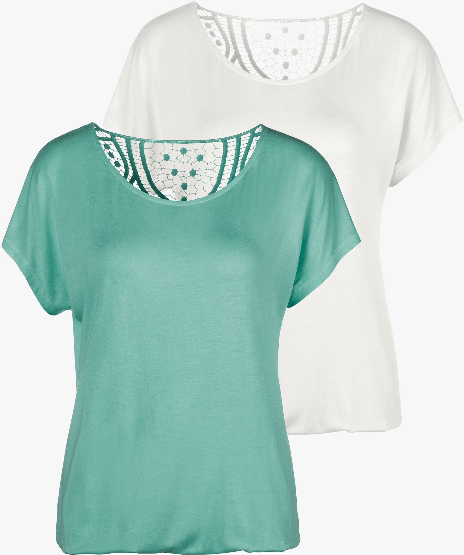 Vivance Kurzarmshirt - mint, creme