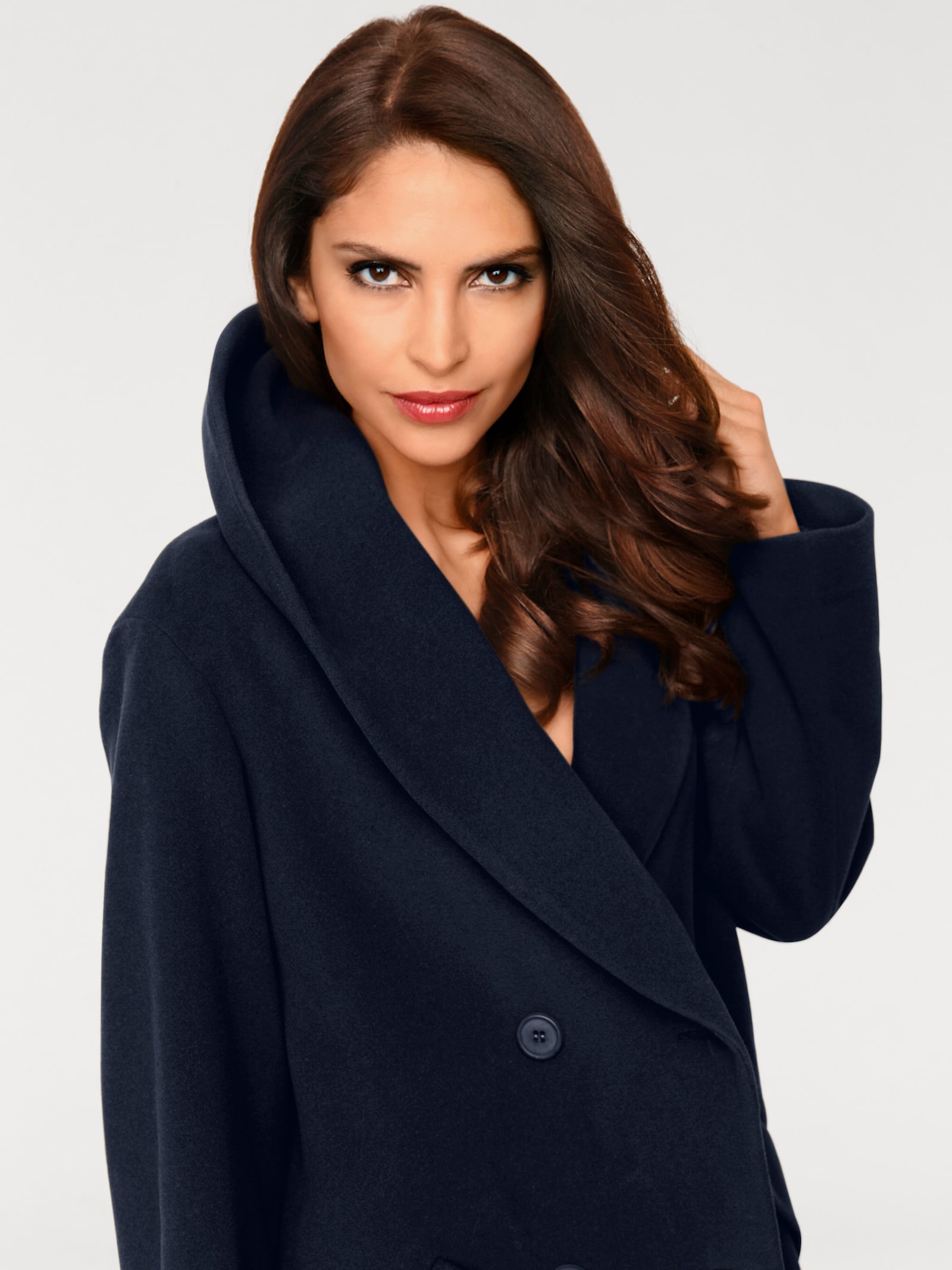 heine Wolljacke mit Schalkragen - marine