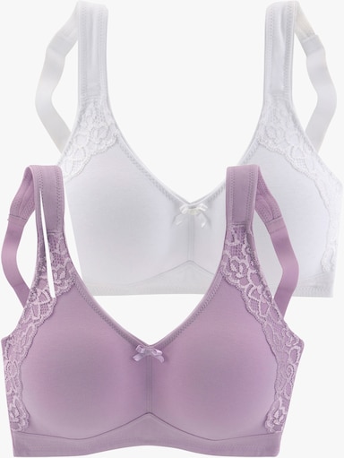 petite fleur Soutien-gorge doux - parme + blanc