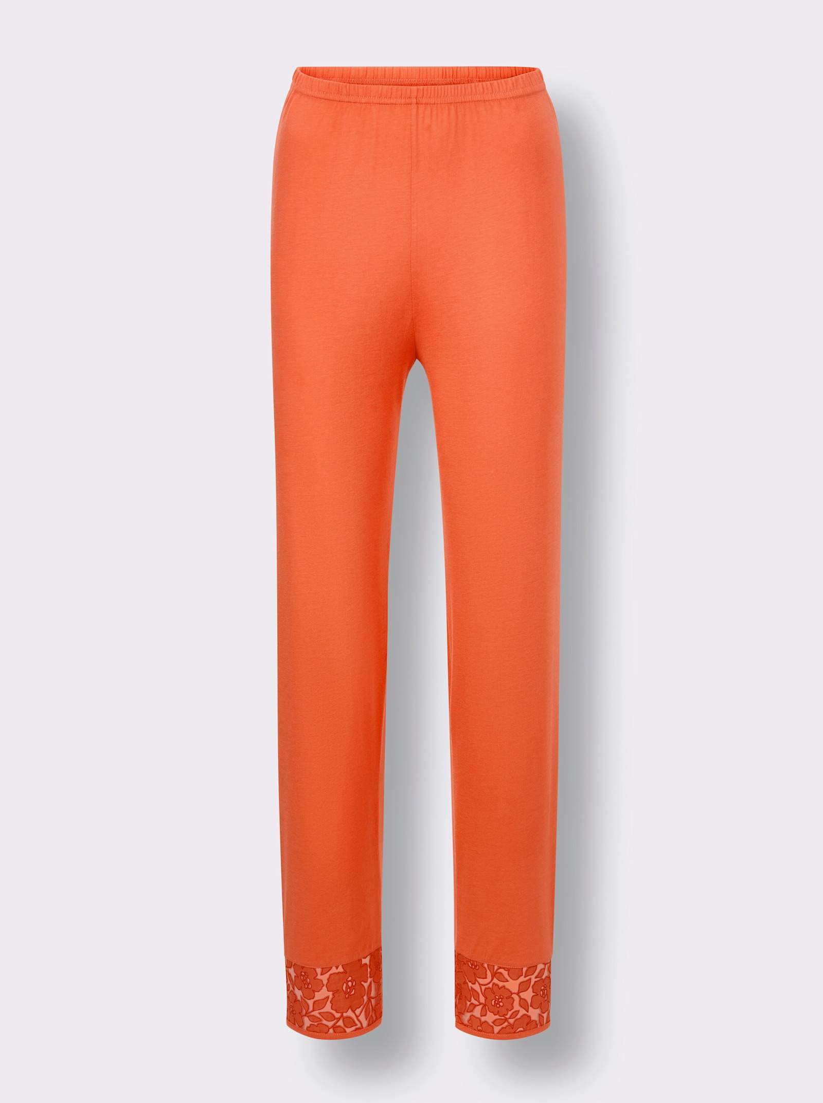 Ascafa Schlafanzug mit Ausbrenner-Spitze - orange