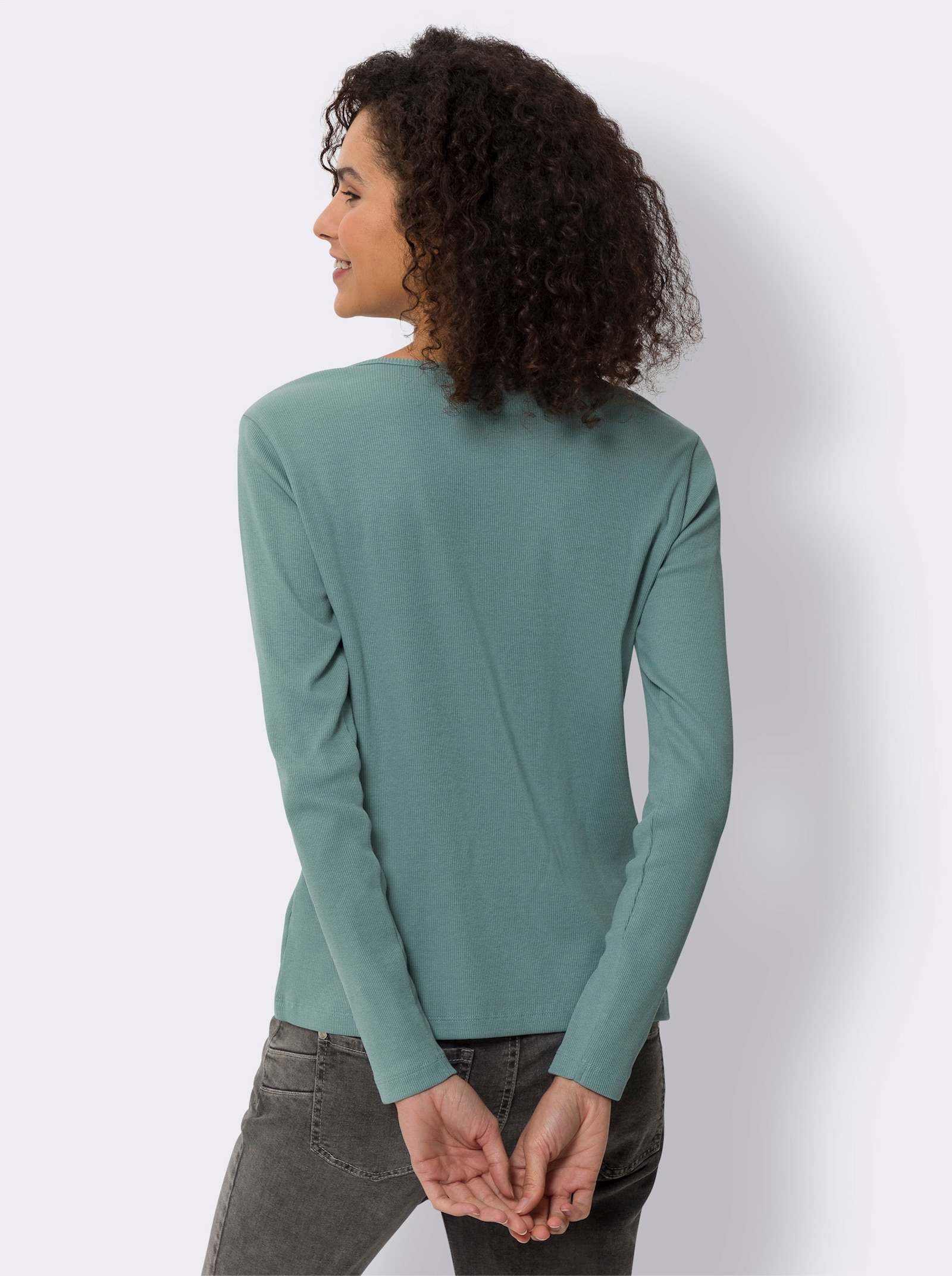 heine Geribd shirt van GOTS-gecertificeerd katoen - jade