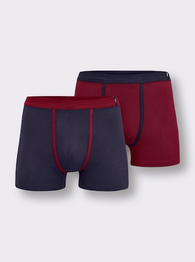 wäschepur men Hose kurz - marine + dunkelrot