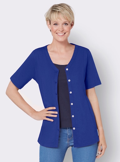 Shirtjacke in A-Form - royalblau