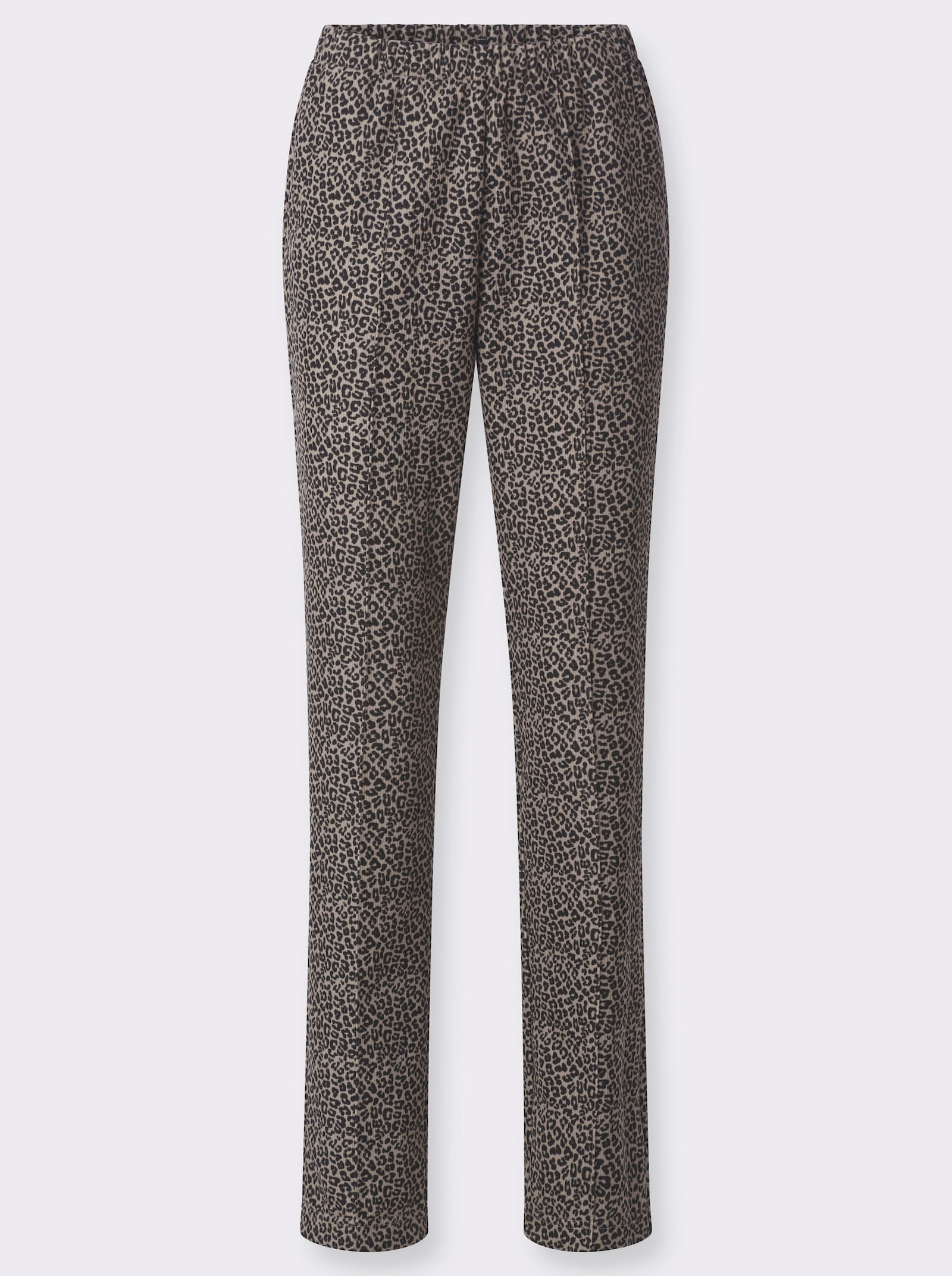 Jerseyhose in Ripp-Qualität - taupe-graphit-bedruckt